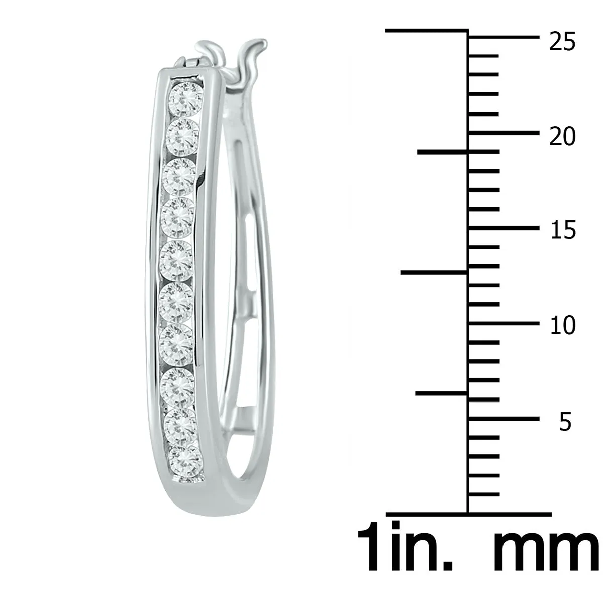 Elegant 1 Carat TW Diamond Hoop Earrings in 10K White Gold