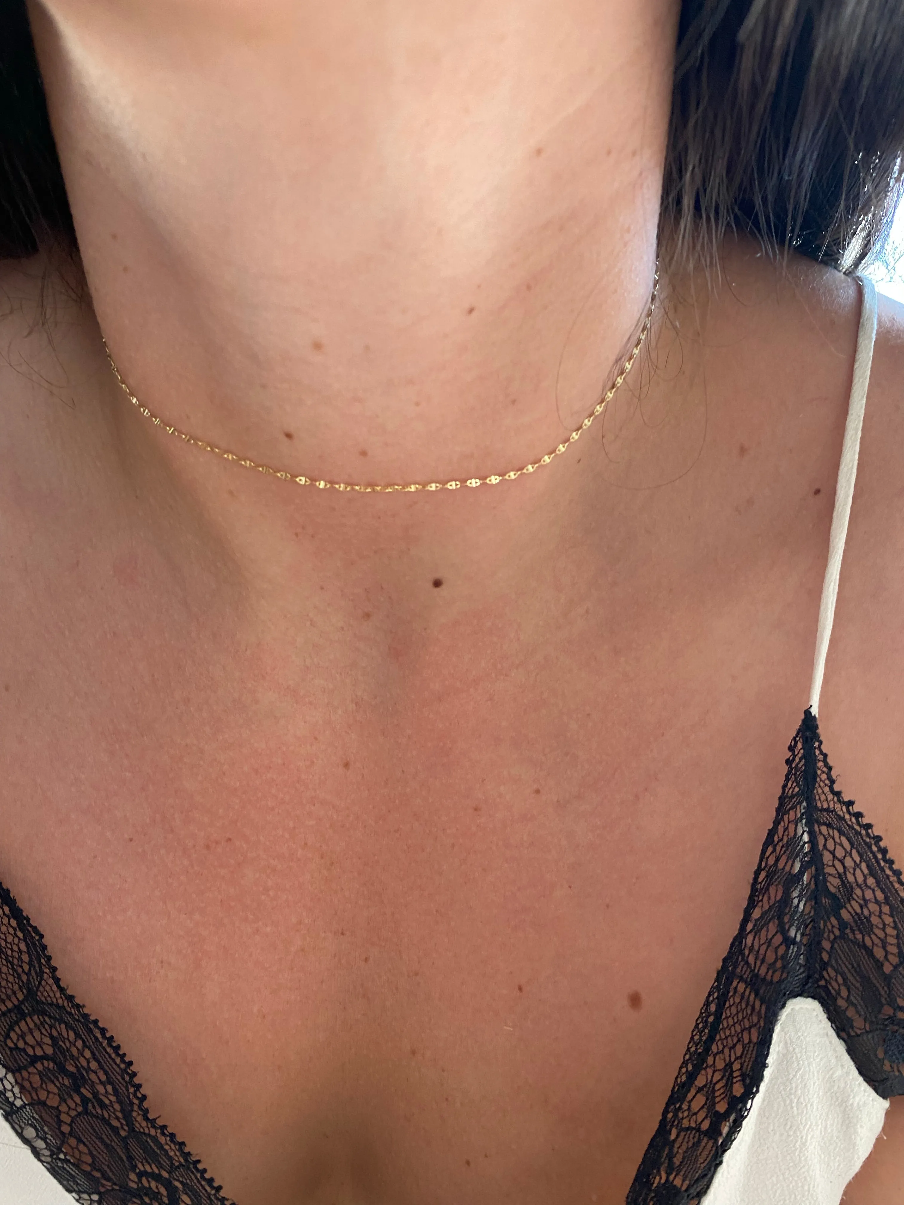 10K Delicate Gold Choker Necklace