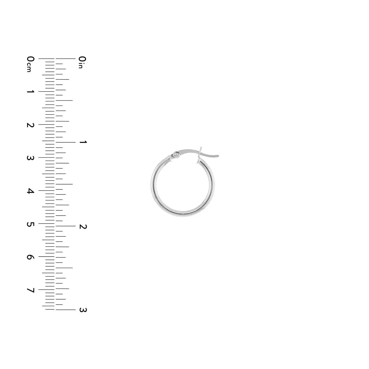 10K White Gold 2x20mm Hoop Earrings