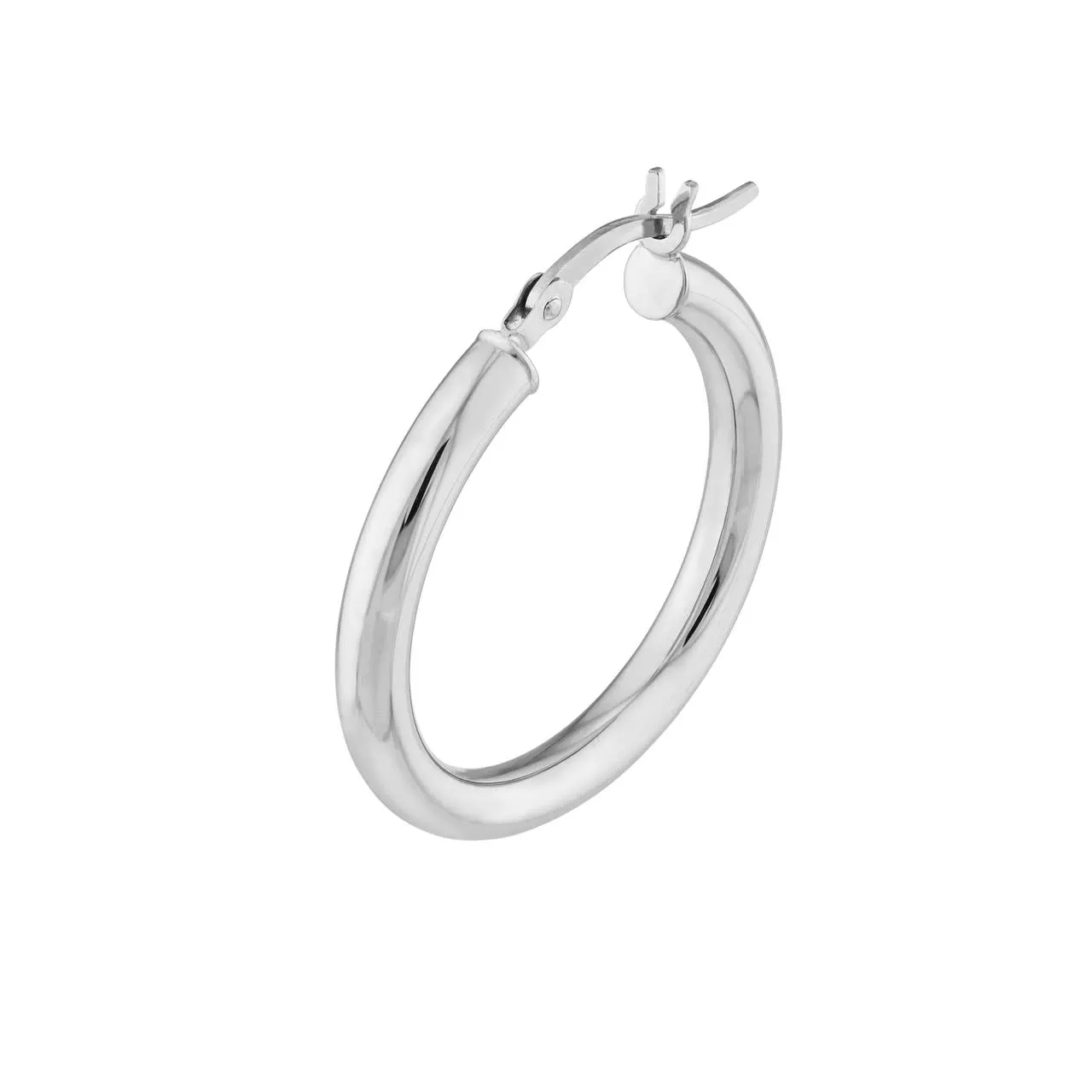 10K White Gold 3x25mm Hoops