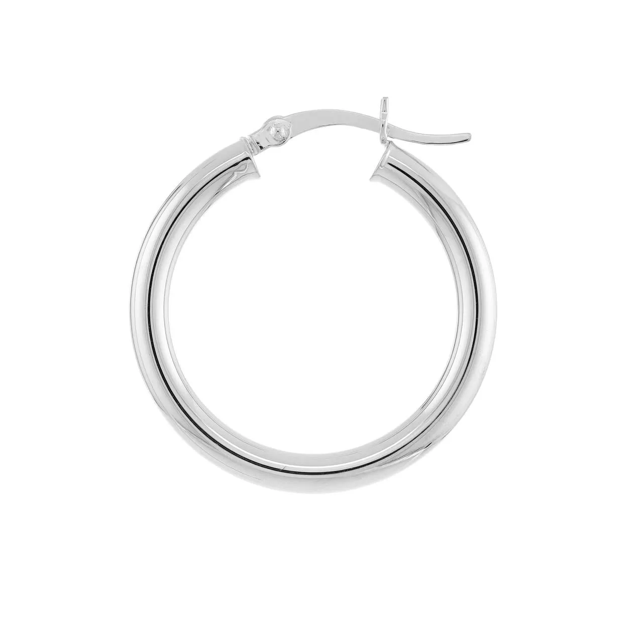 10K White Gold 3x25mm Hoops