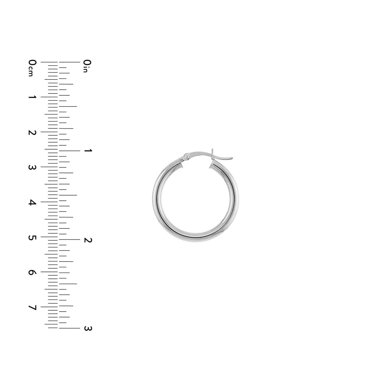 10K White Gold 3x25mm Hoops
