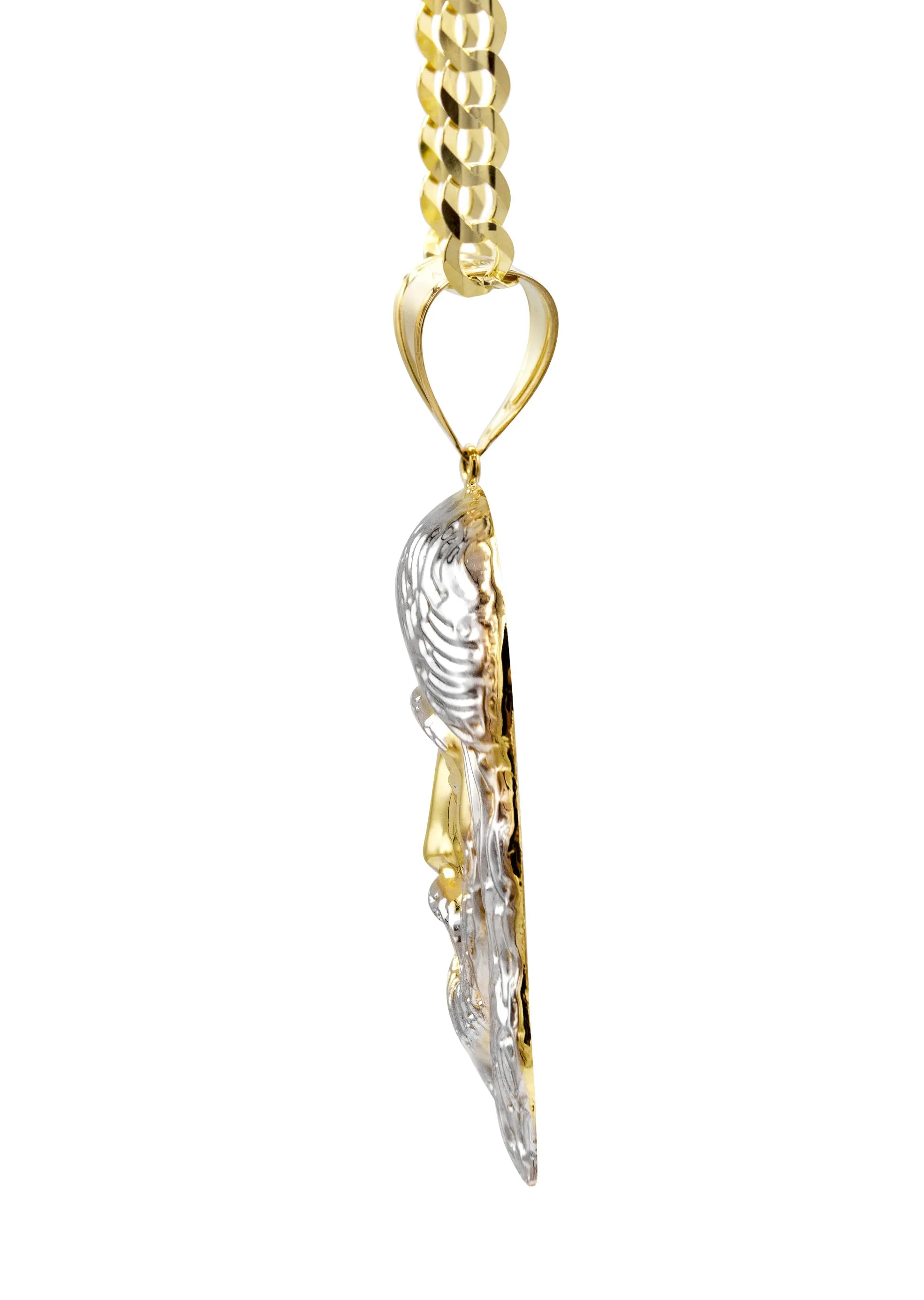 10K Yellow Gold Jesus Head Necklace | Small 8 Grams - Large 24 Grams