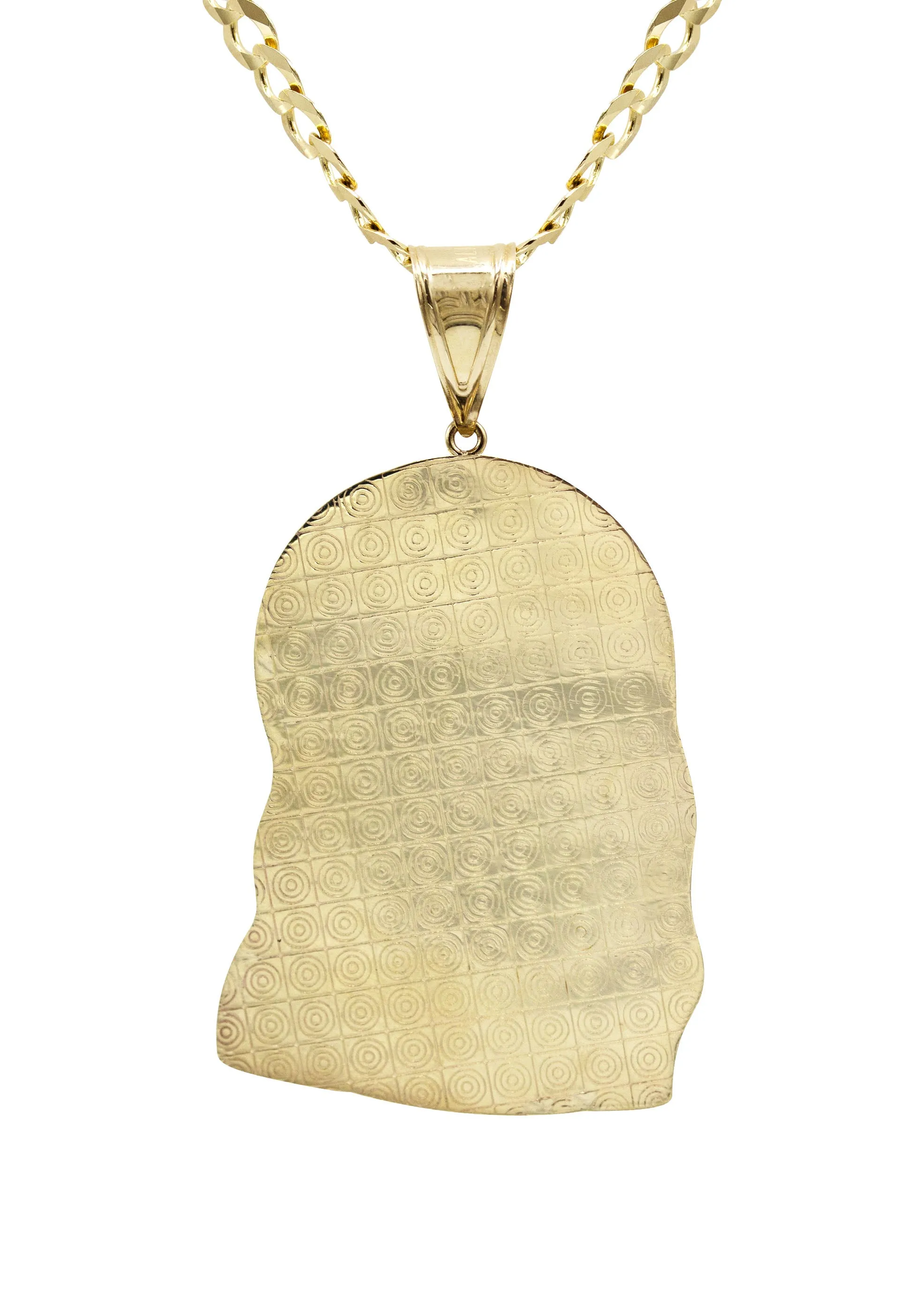 10K Yellow Gold Jesus Head Necklace | Small 8 Grams - Large 24 Grams