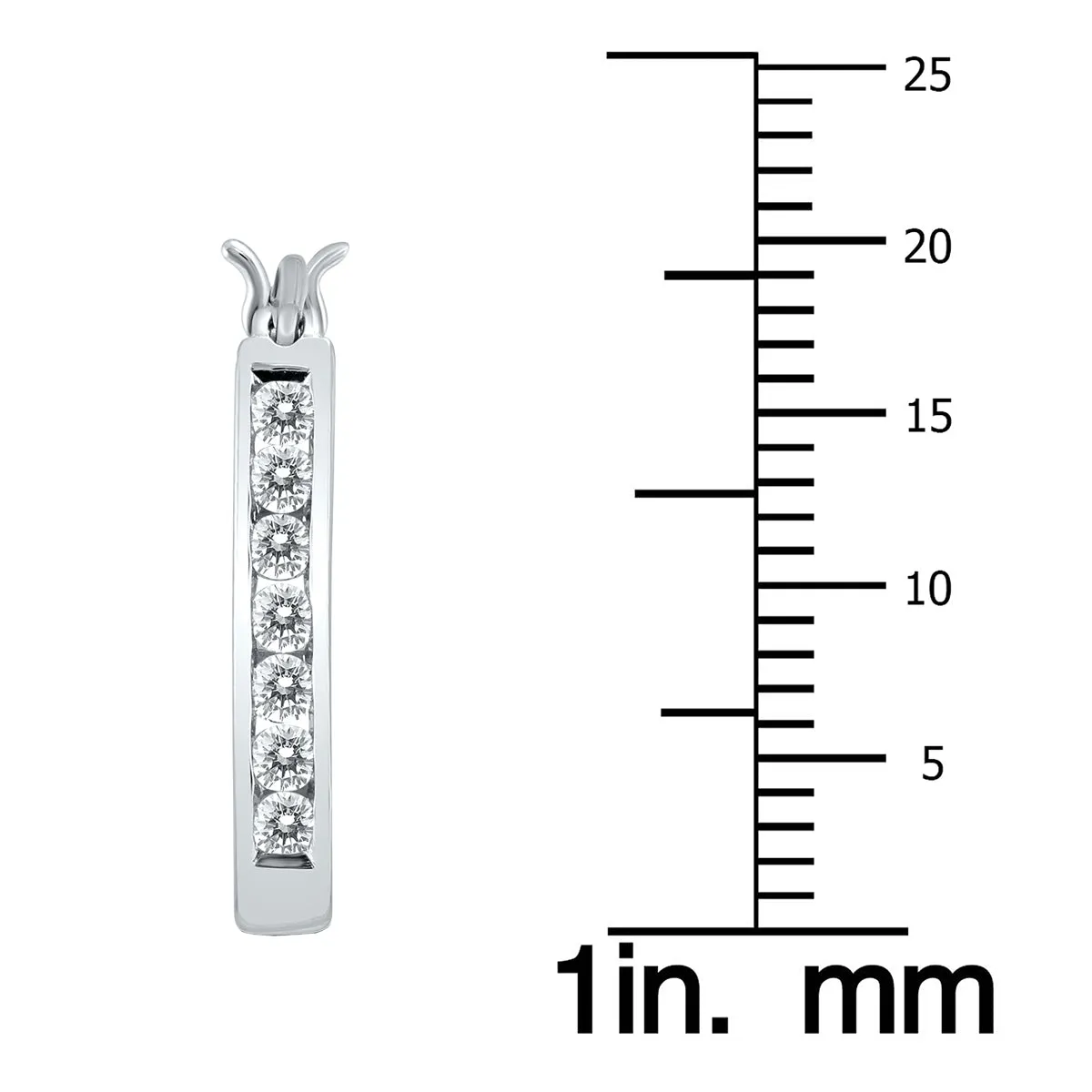 1/2 Carat Tw Diamond Hoop Earrings In 10K White Gold