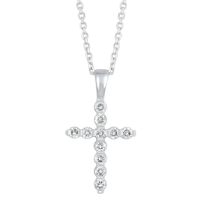 14KTW Diamond Cross Fashion Pendant 1/4Ct