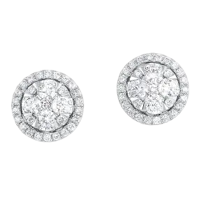 14KTW Uno Oval Basics Earrings 1 Ctw