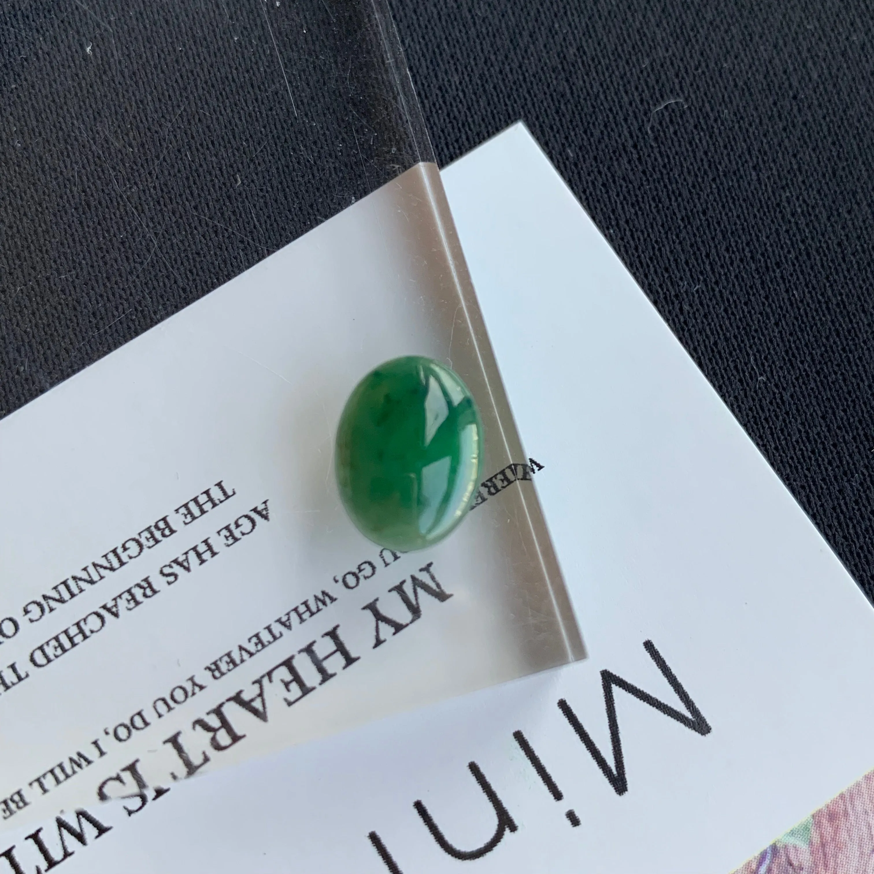 1.55ct A-Grade Natural Green Jadeite Oval Cabochon No.220447
