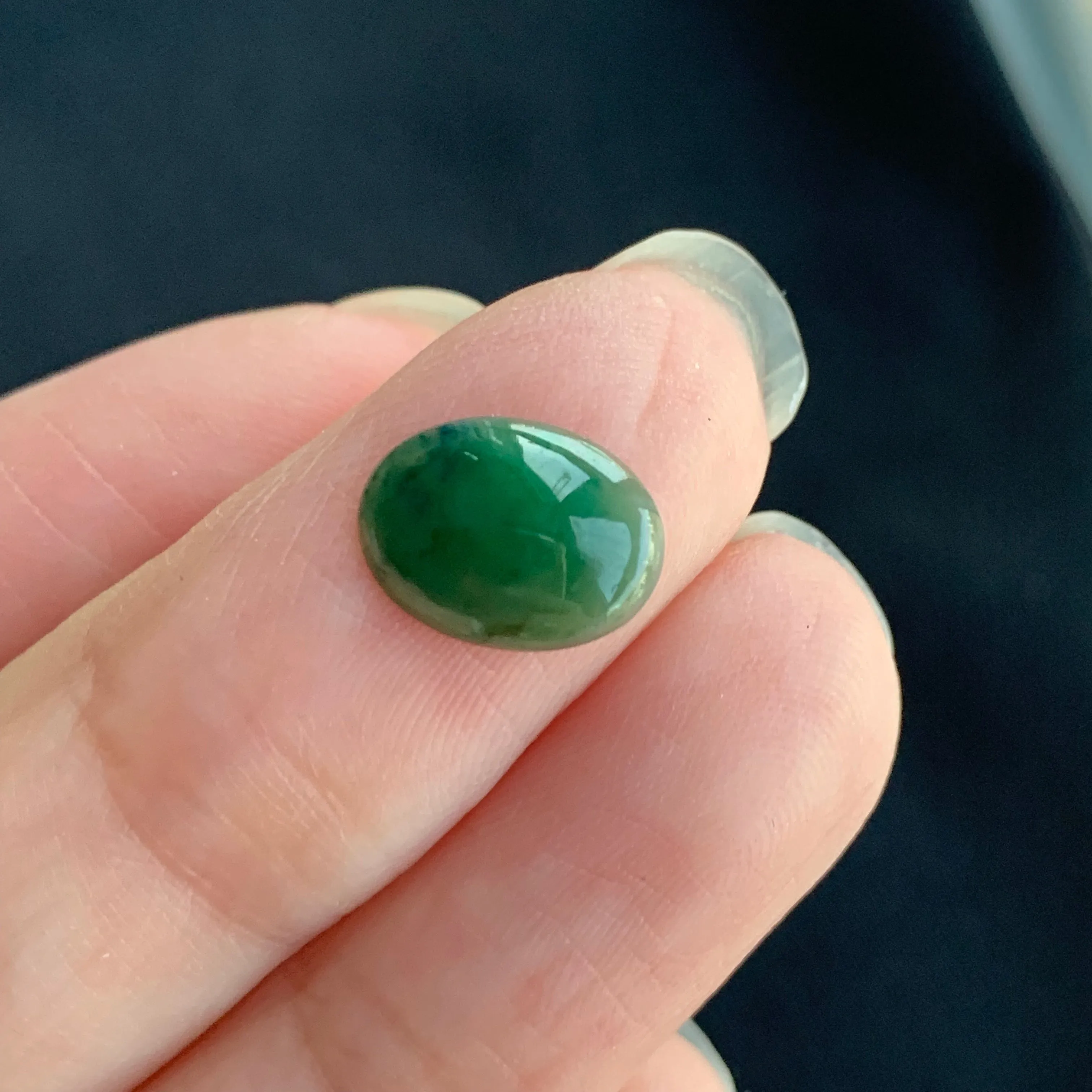 1.55ct A-Grade Natural Green Jadeite Oval Cabochon No.220447