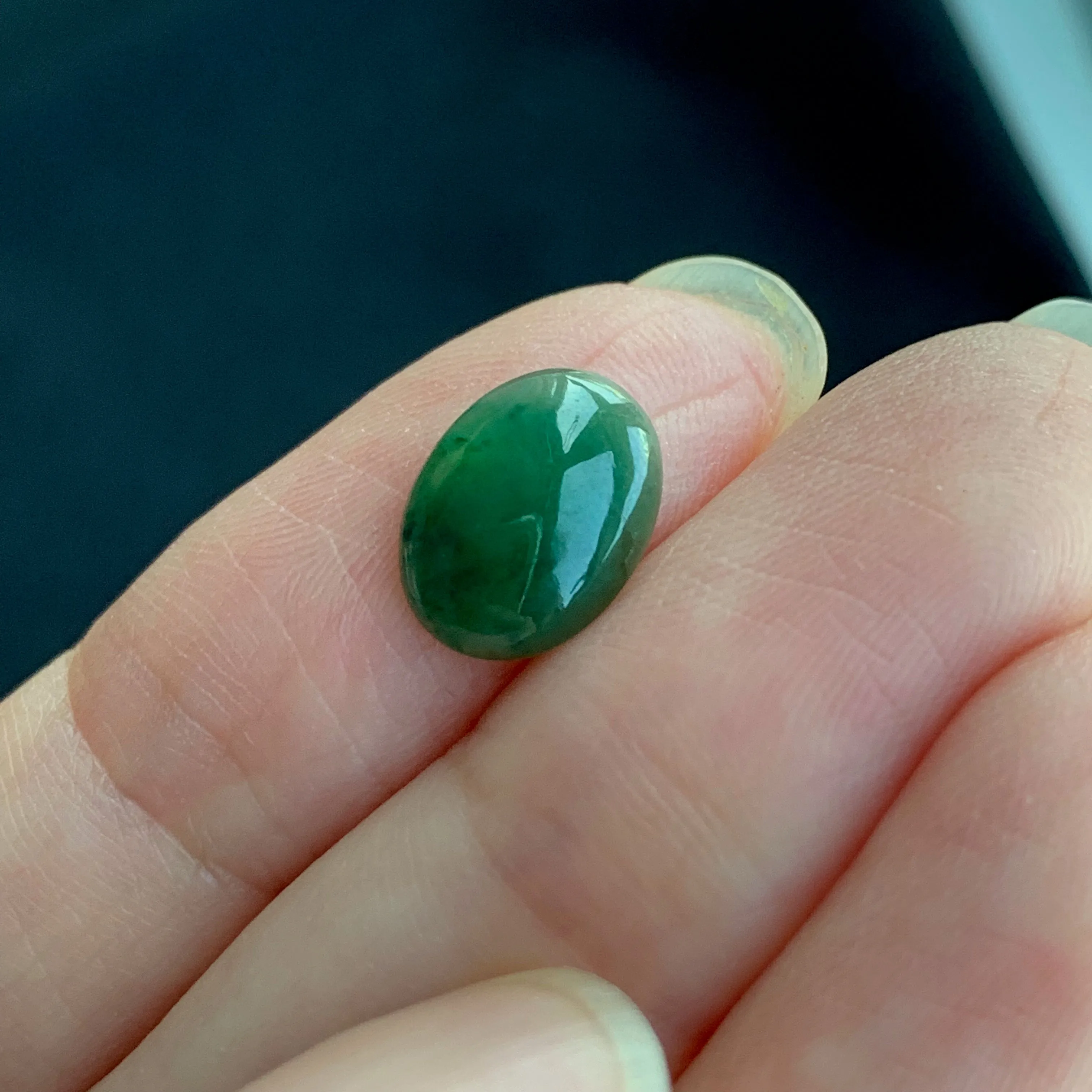1.55ct A-Grade Natural Green Jadeite Oval Cabochon No.220447