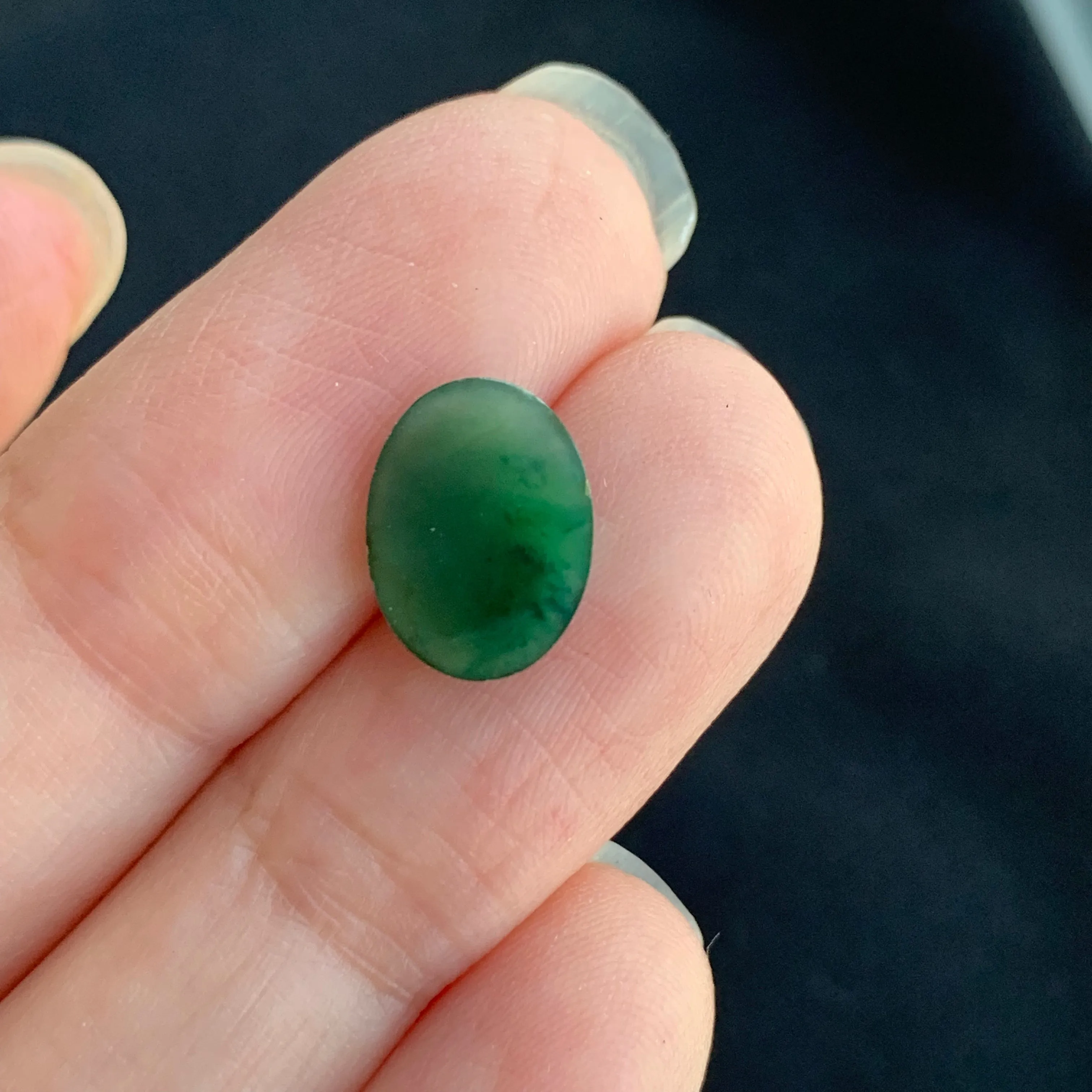 1.55ct A-Grade Natural Green Jadeite Oval Cabochon No.220447