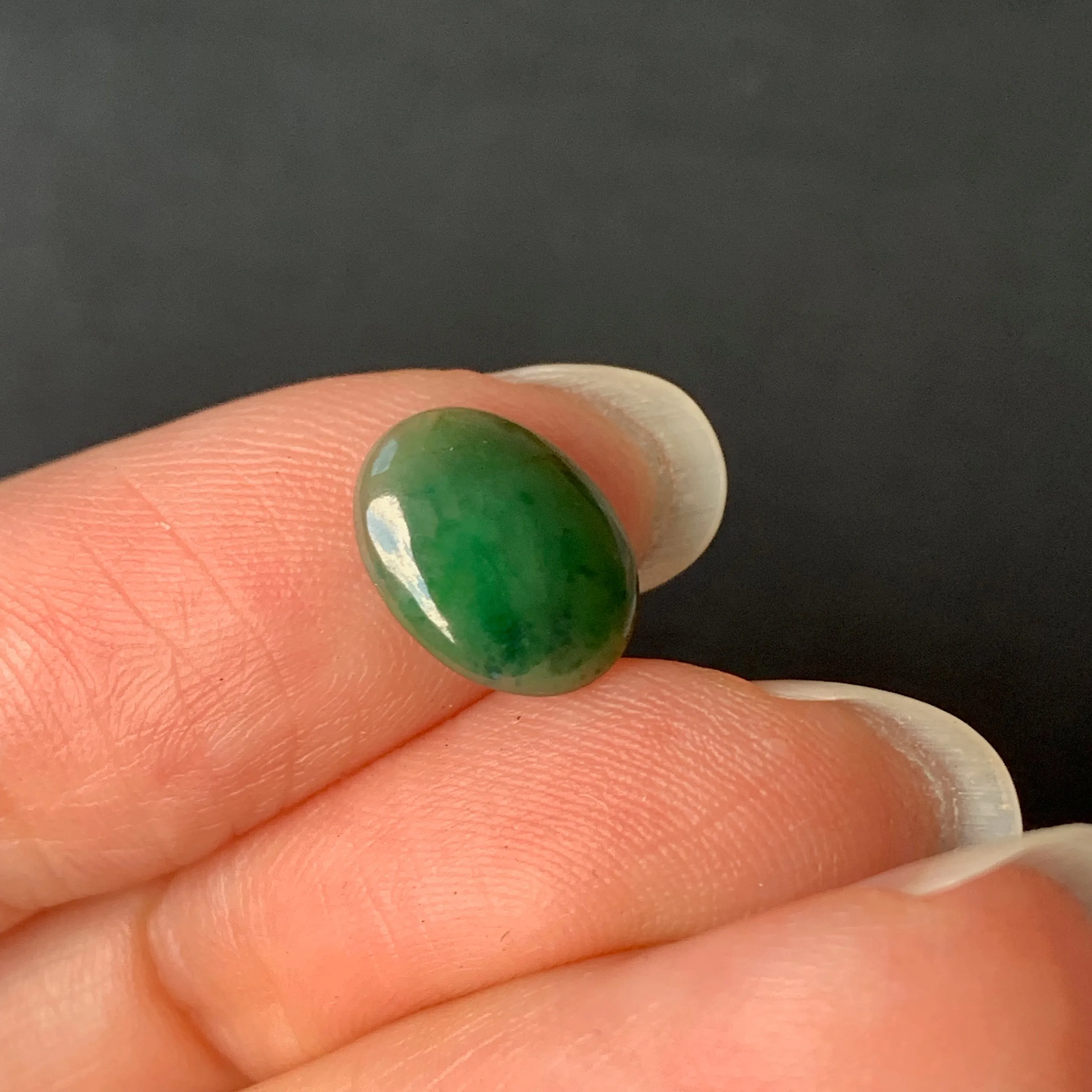 1.55ct A-Grade Natural Green Jadeite Oval Cabochon No.220447