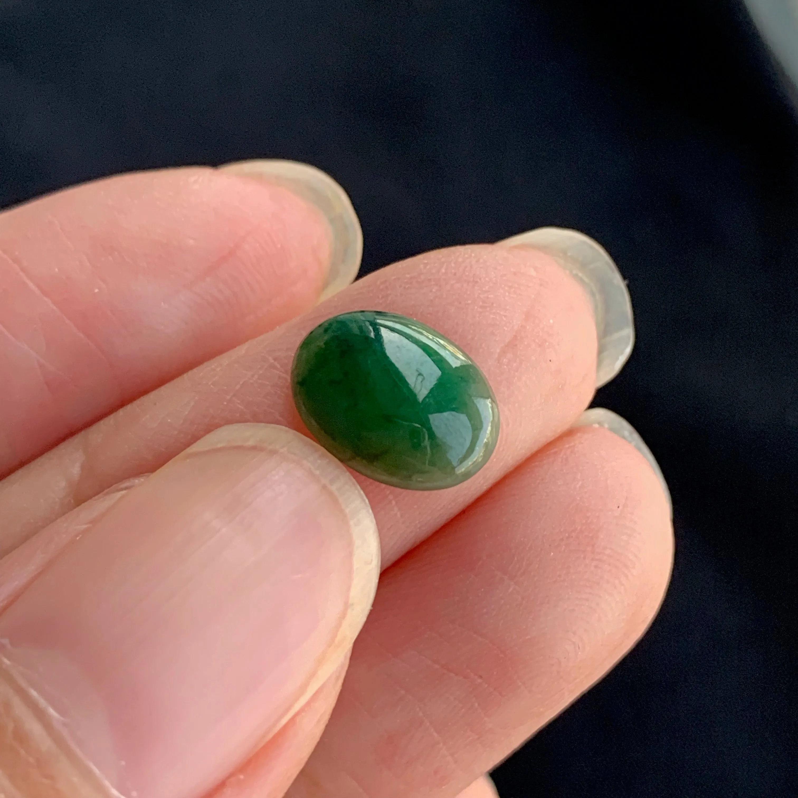 1.55ct A-Grade Natural Green Jadeite Oval Cabochon No.220447