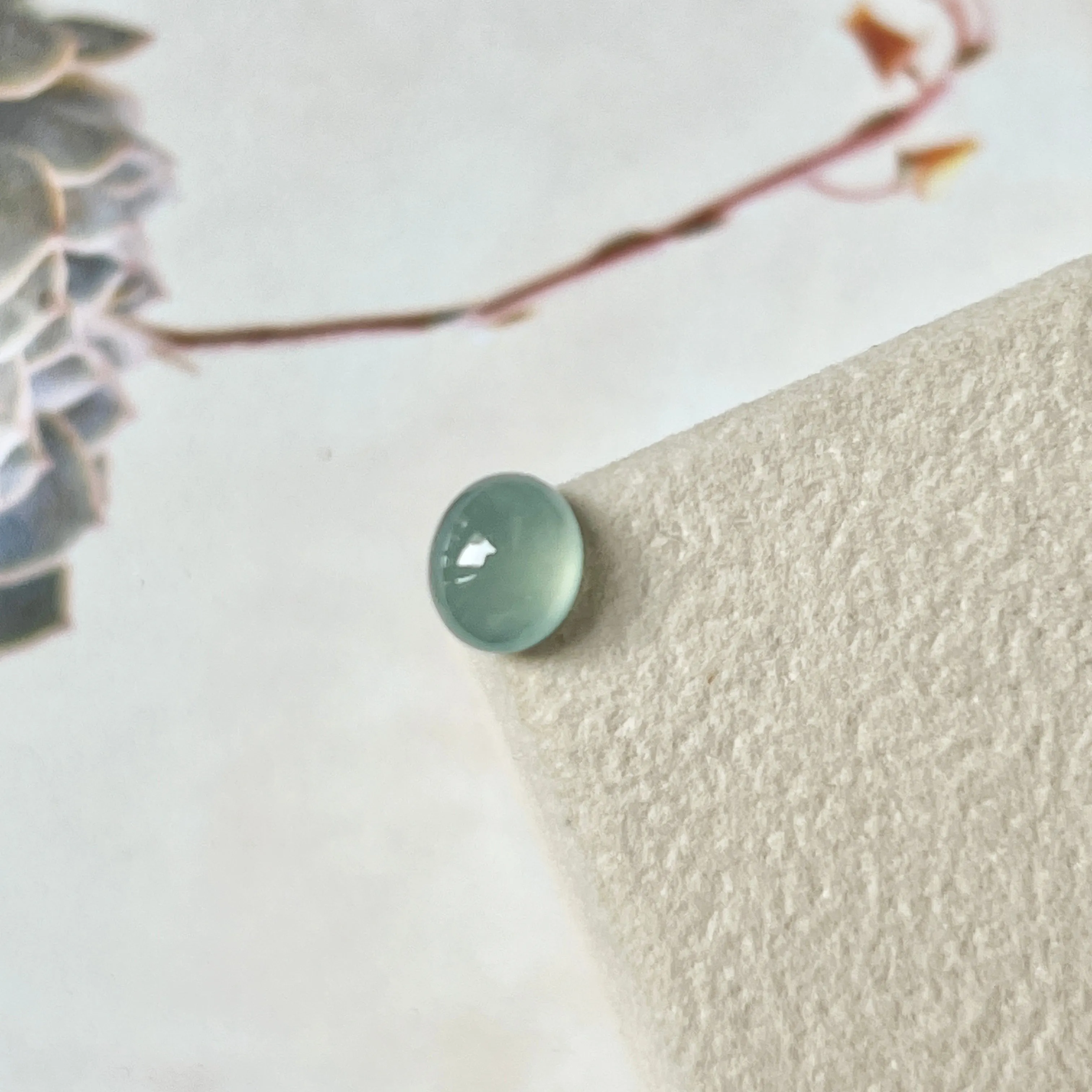 1.65 cts A-Grade Natural Greyish Blue Jadeite Oval Cabochon No.130360
