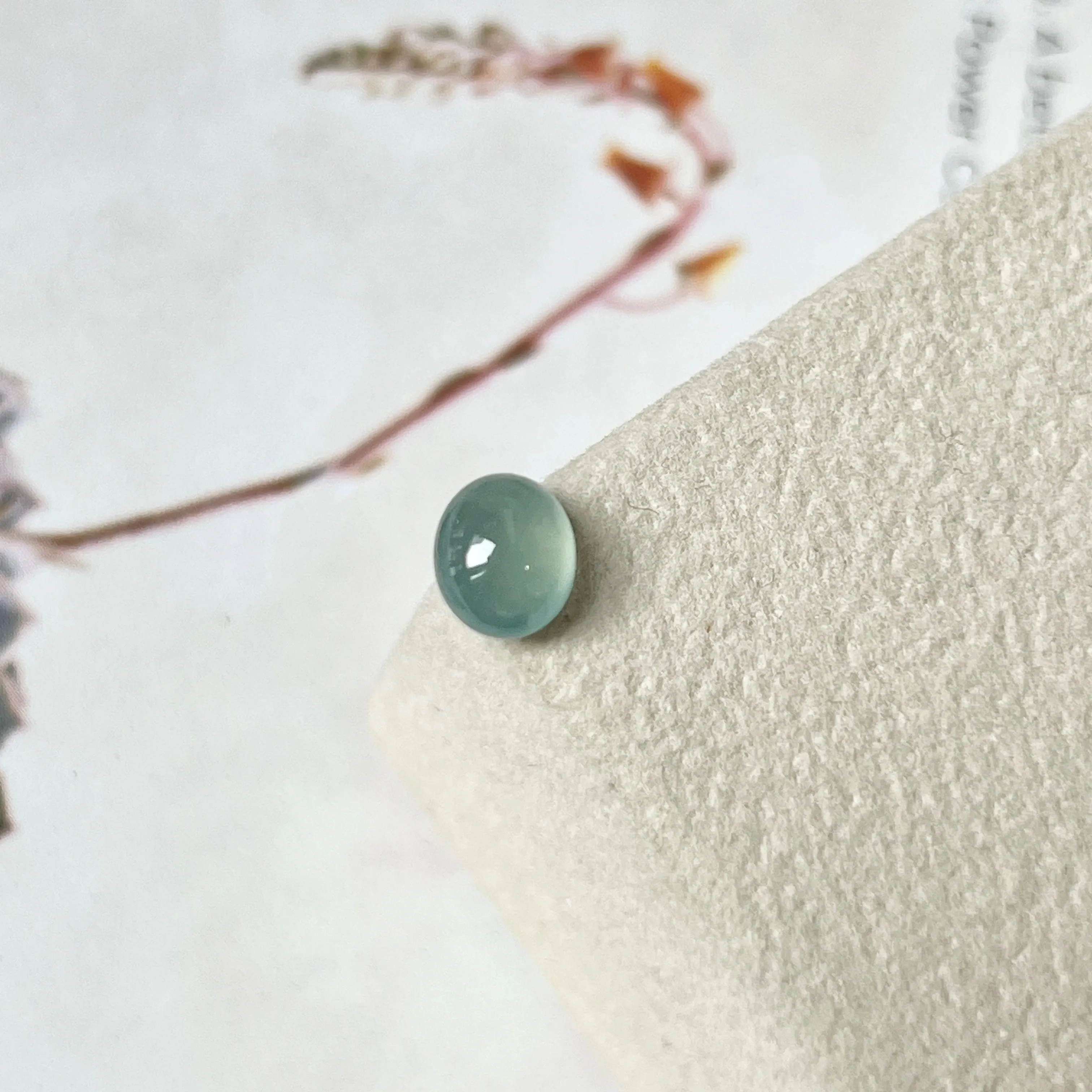 1.65 cts A-Grade Natural Greyish Blue Jadeite Oval Cabochon No.130360