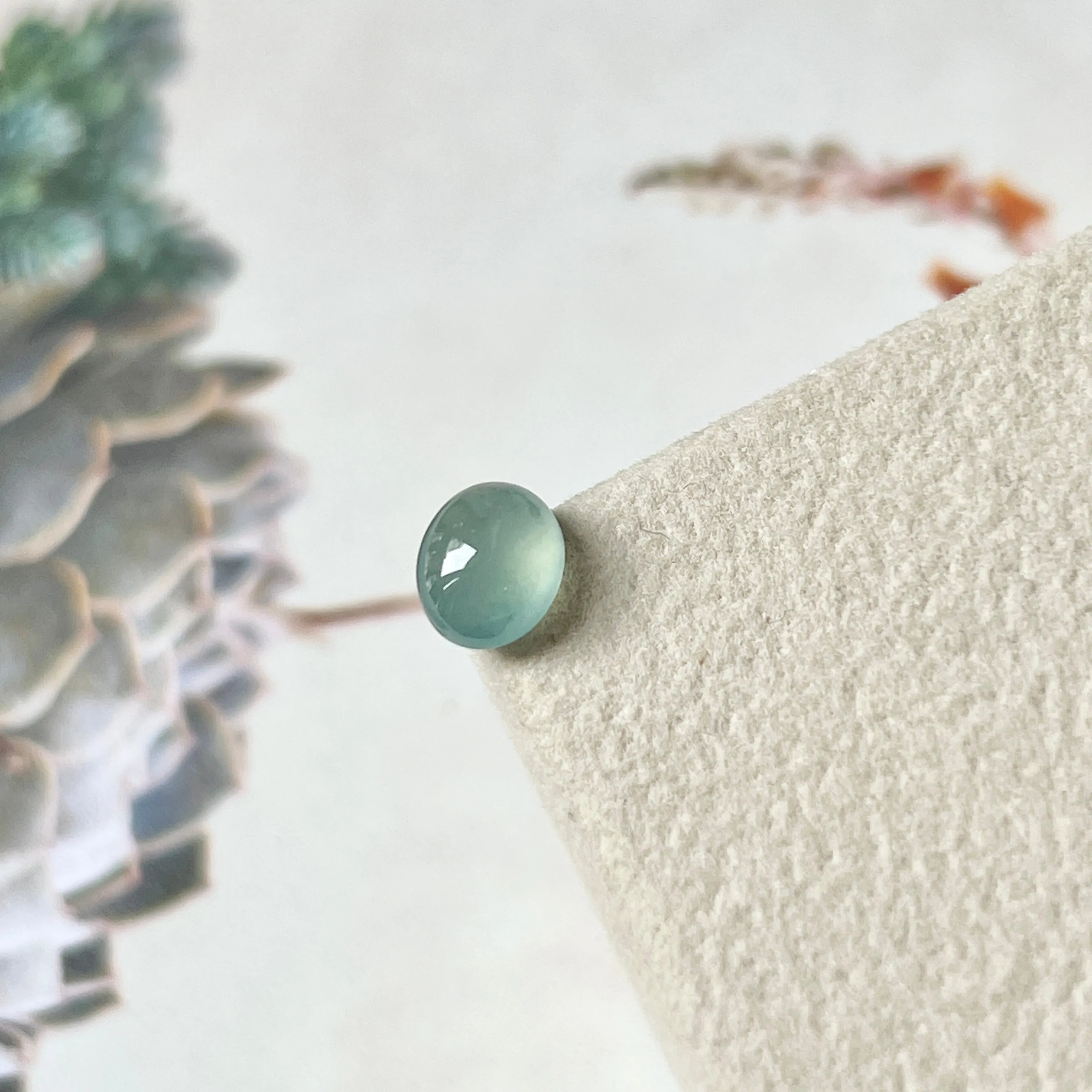1.65 cts A-Grade Natural Greyish Blue Jadeite Oval Cabochon No.130360