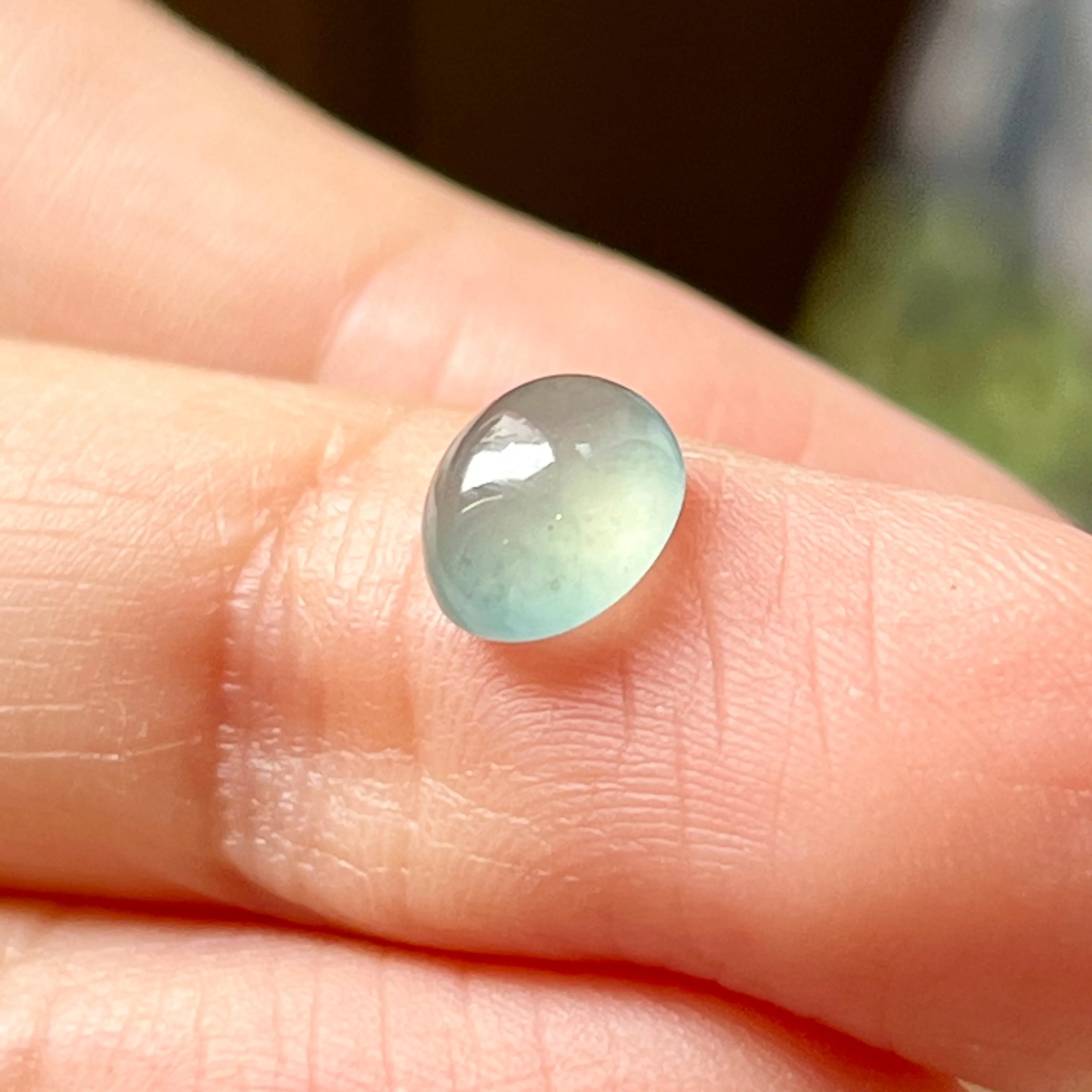 1.65 cts A-Grade Natural Greyish Blue Jadeite Oval Cabochon No.130360