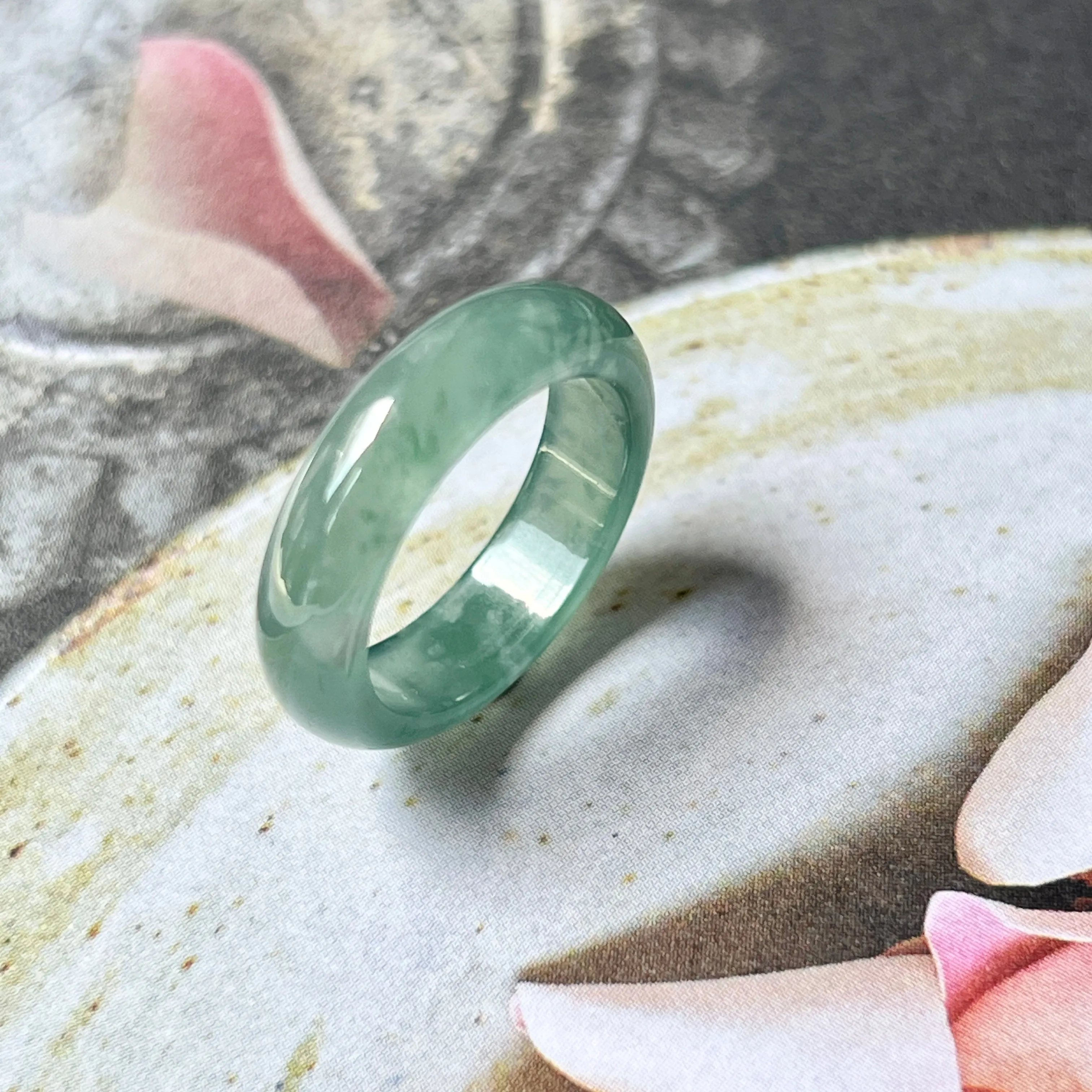 16mm Icy A-Grade Natural Greenish Blue Jadeite Abacus Band No.162107