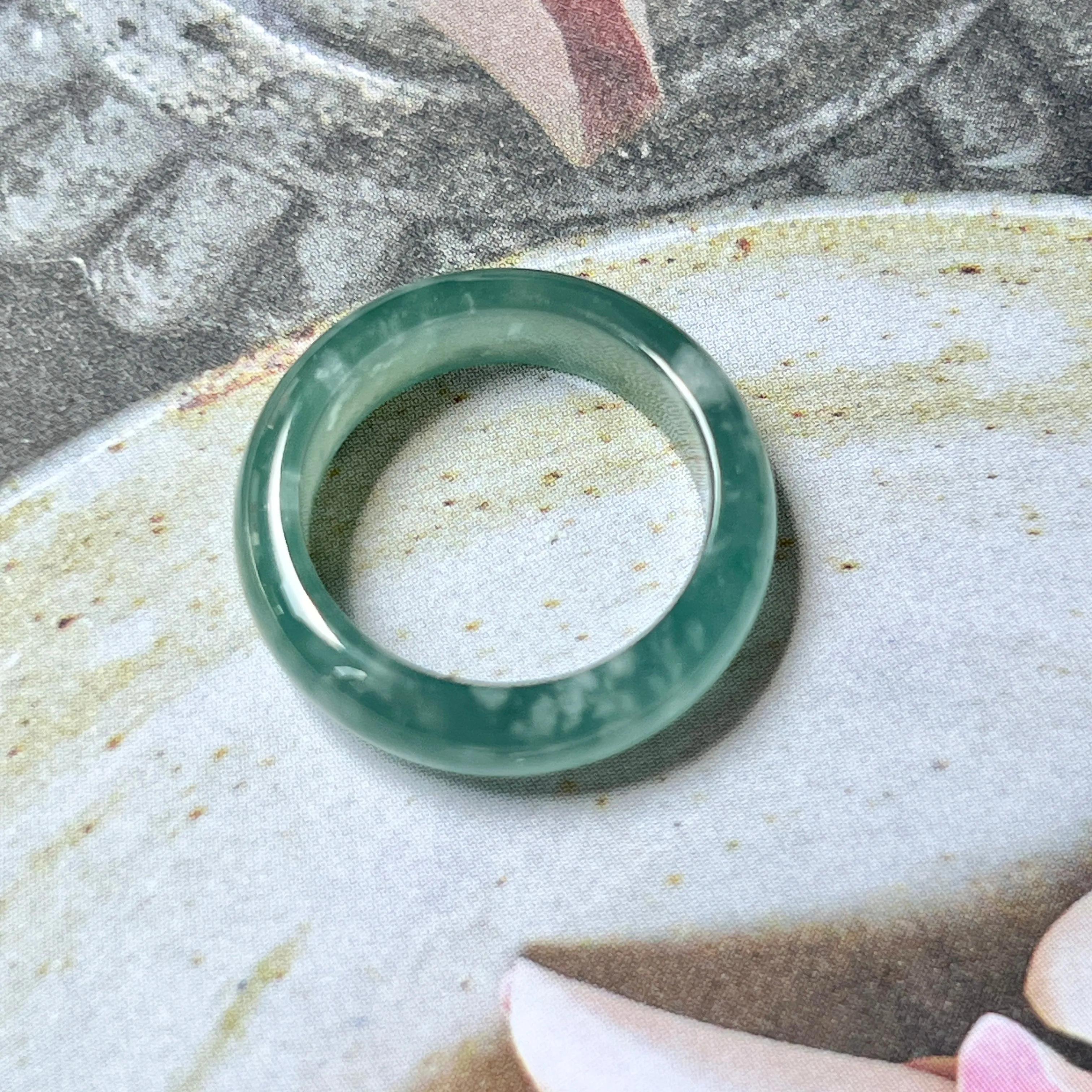 16mm Icy A-Grade Natural Greenish Blue Jadeite Abacus Band No.162107