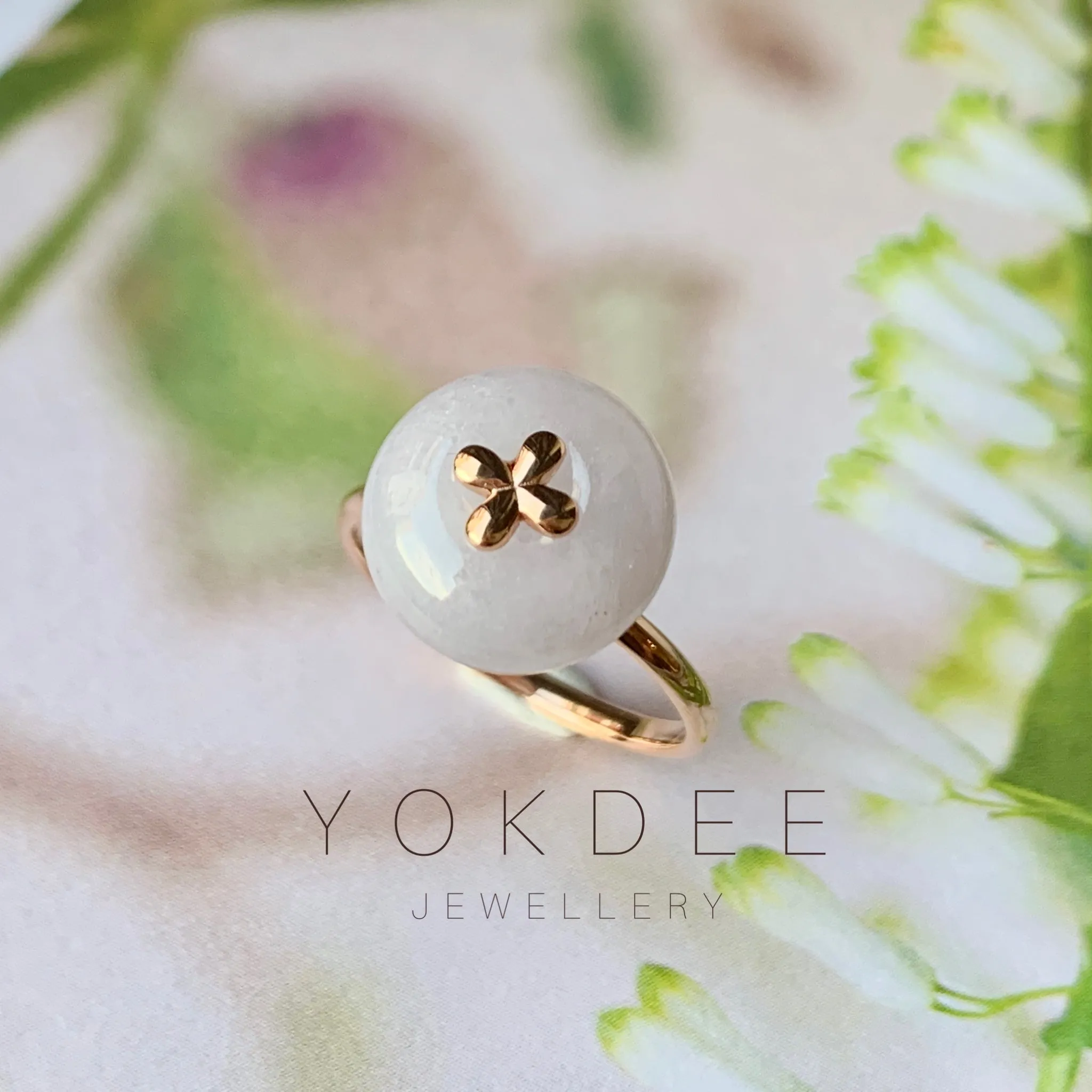 17.2mm A-Grade Natural Lilac Jadeite Donut Bespoke Ring (Lilac Flower) No.162213