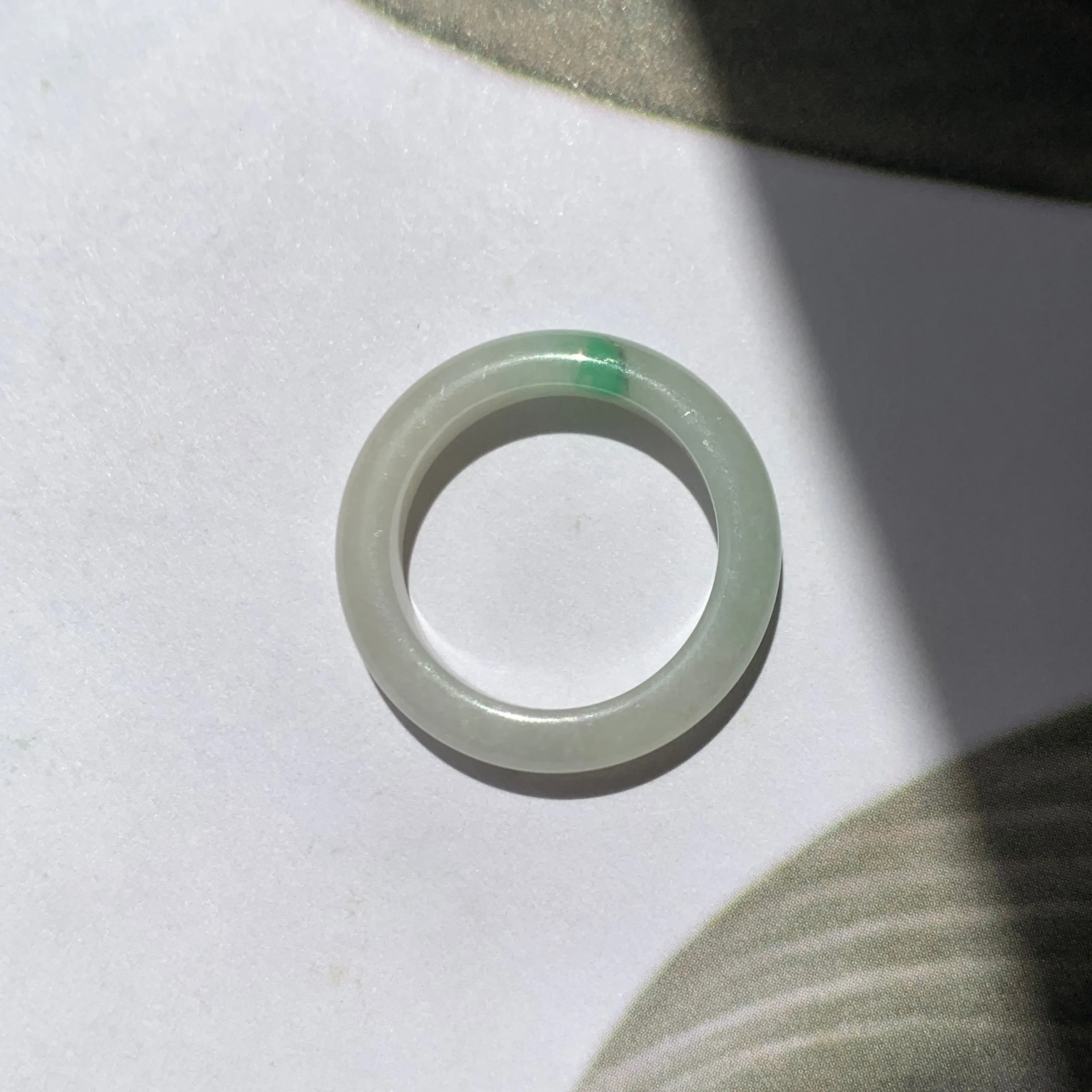 17.4mm A-Grade Natural Moss On Snow Abacus Ring Band No.162212