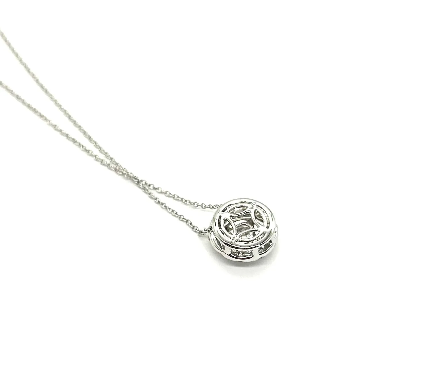 1.75CTW 14K White Gold Lab Grown Round Diamond Halo Pendant (Chain Seperate)