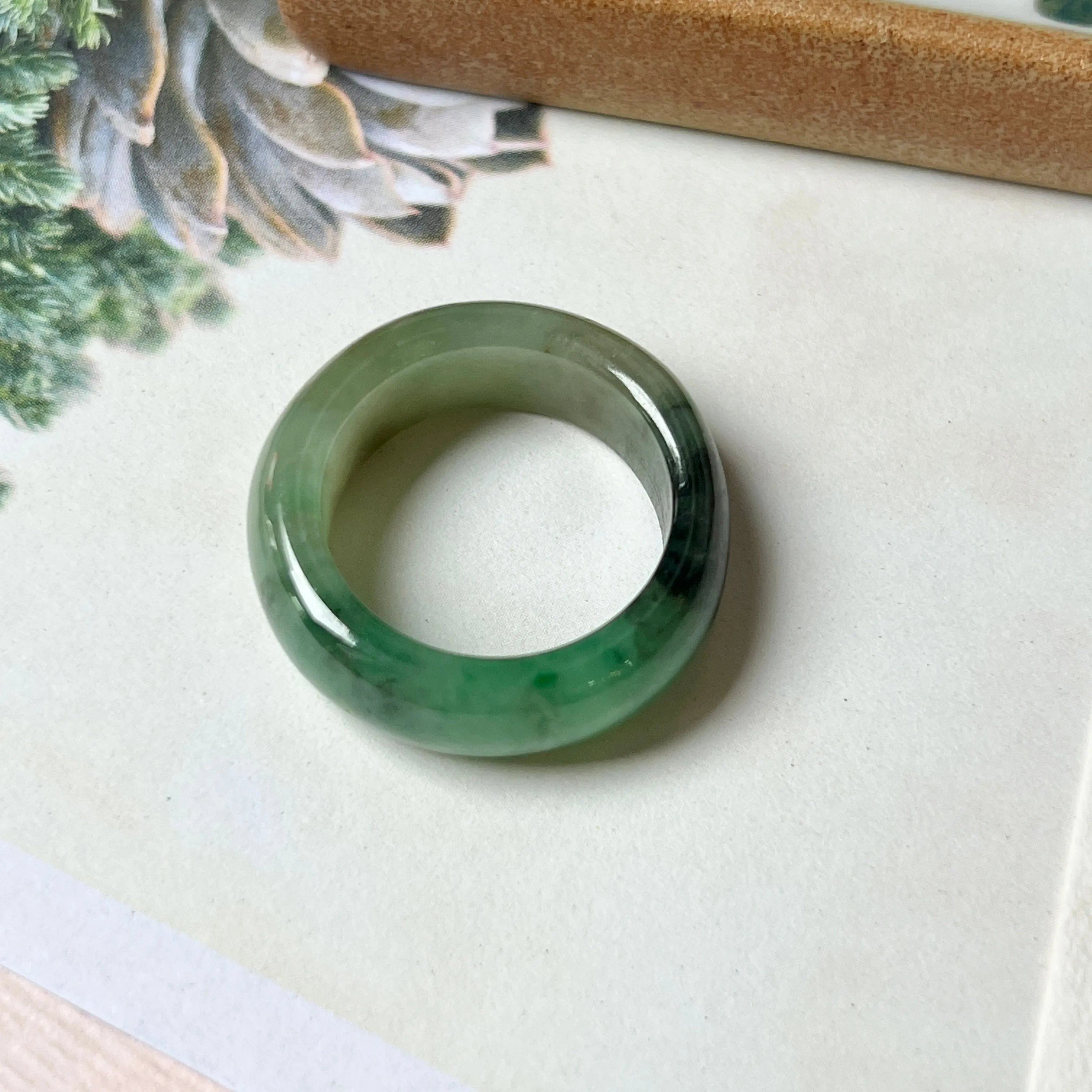 High-Quality 17mm Natural Imperial Green Jadeite Abacus Band - Grade A