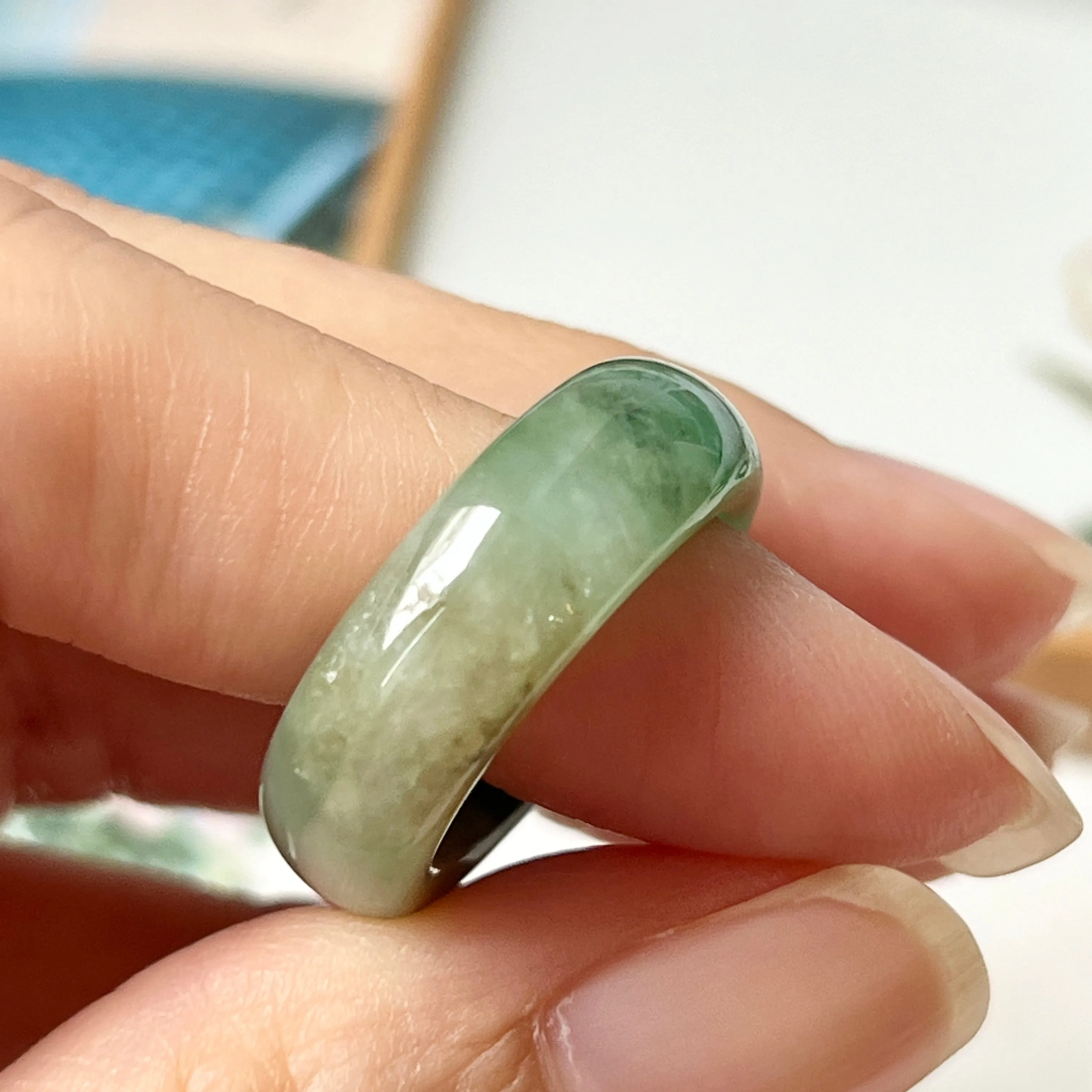 High-Quality 17mm Natural Imperial Green Jadeite Abacus Band - Grade A