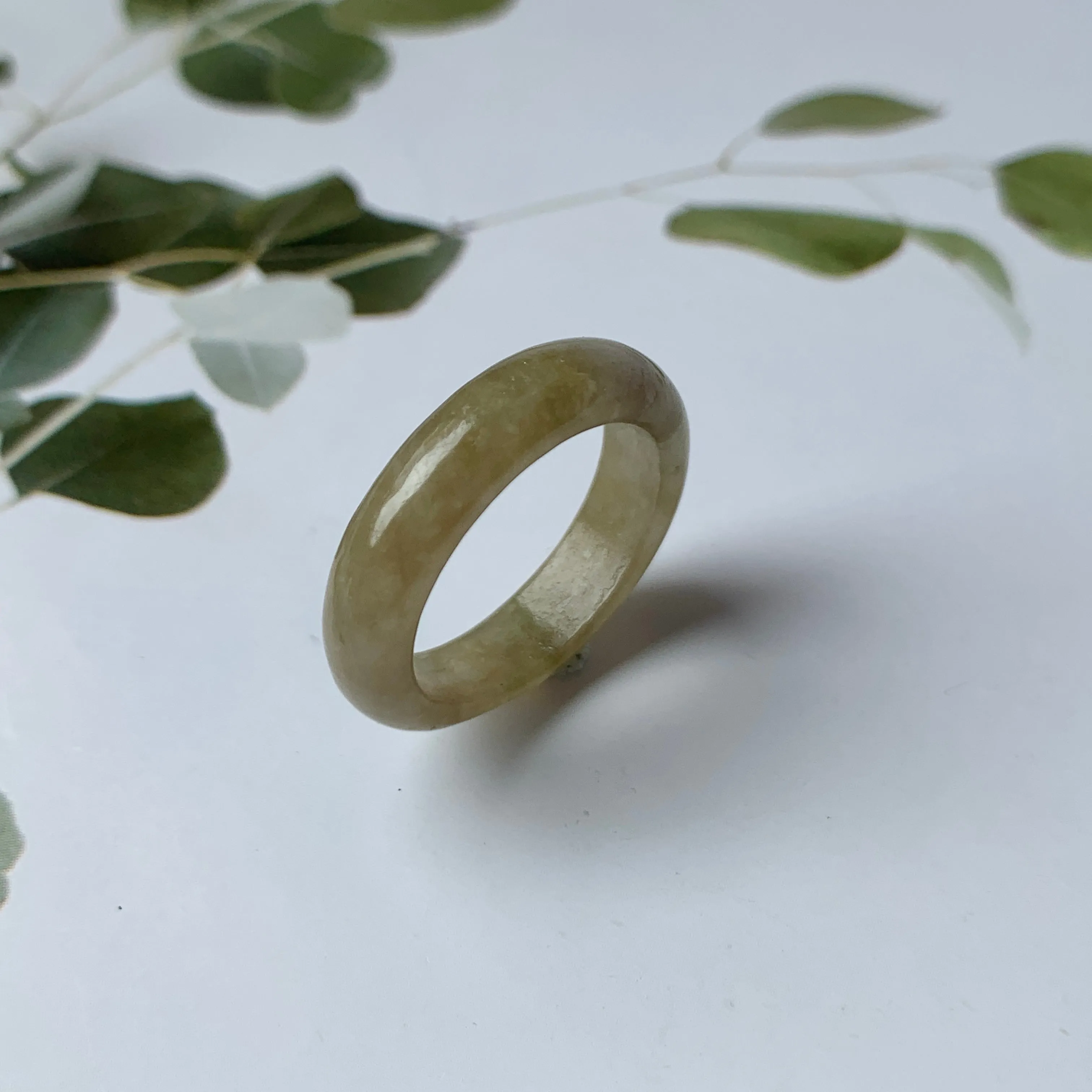 17mm A-Grade Natural Jadeite Abacus Ring Band No: 161949