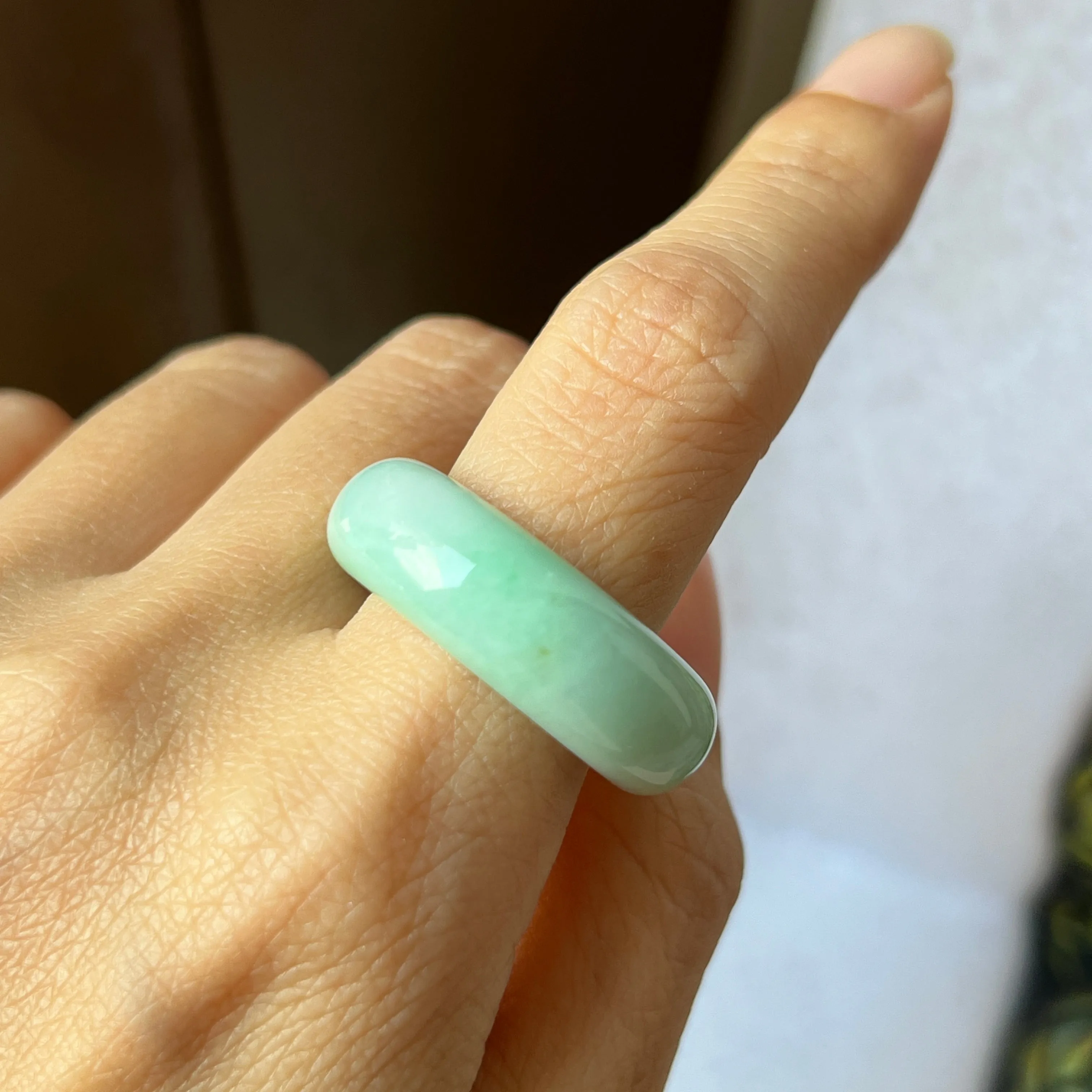 19.3mm A-Grade Natural Apple Green Jadeite Abacus Band No.162336