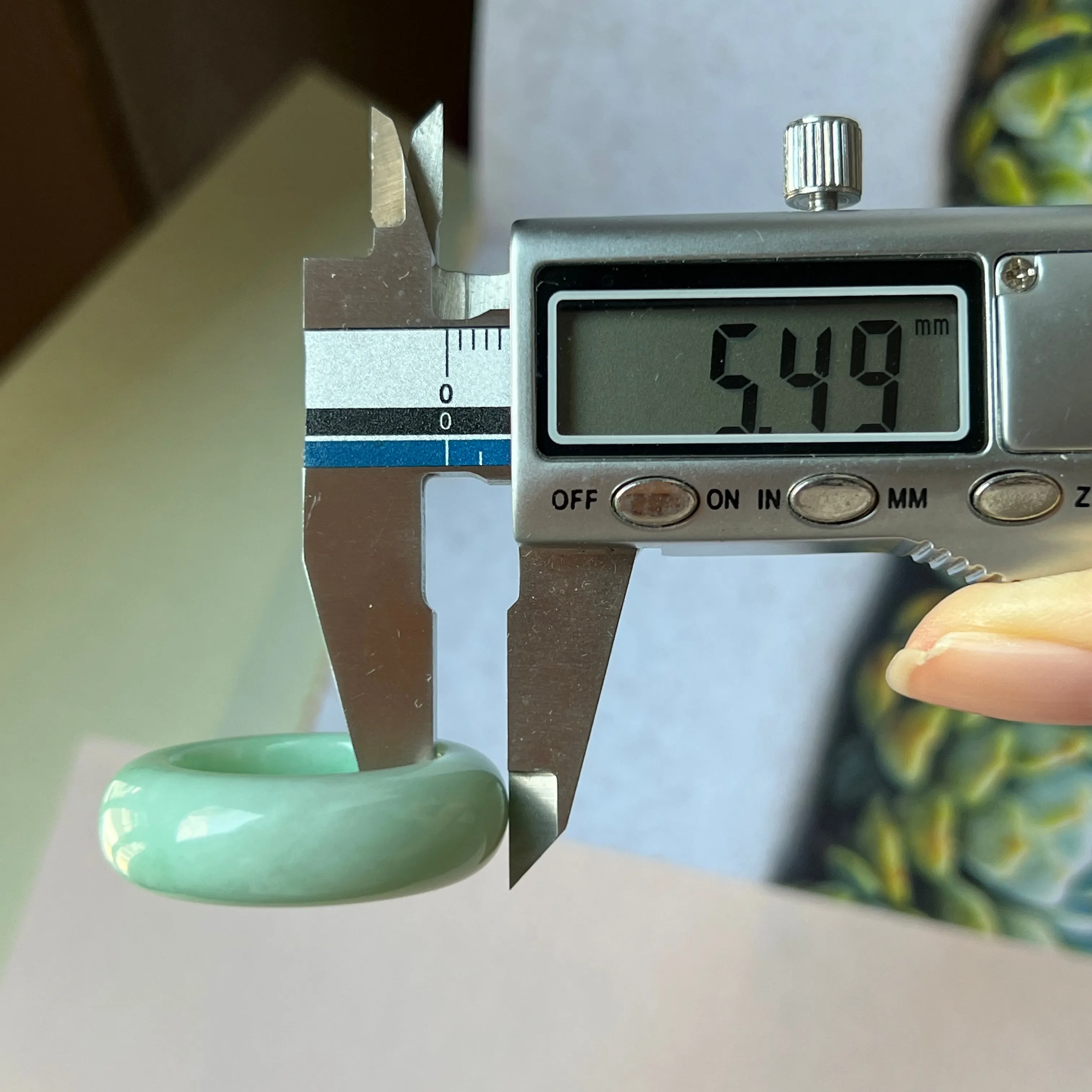 19.3mm A-Grade Natural Apple Green Jadeite Abacus Band No.162336