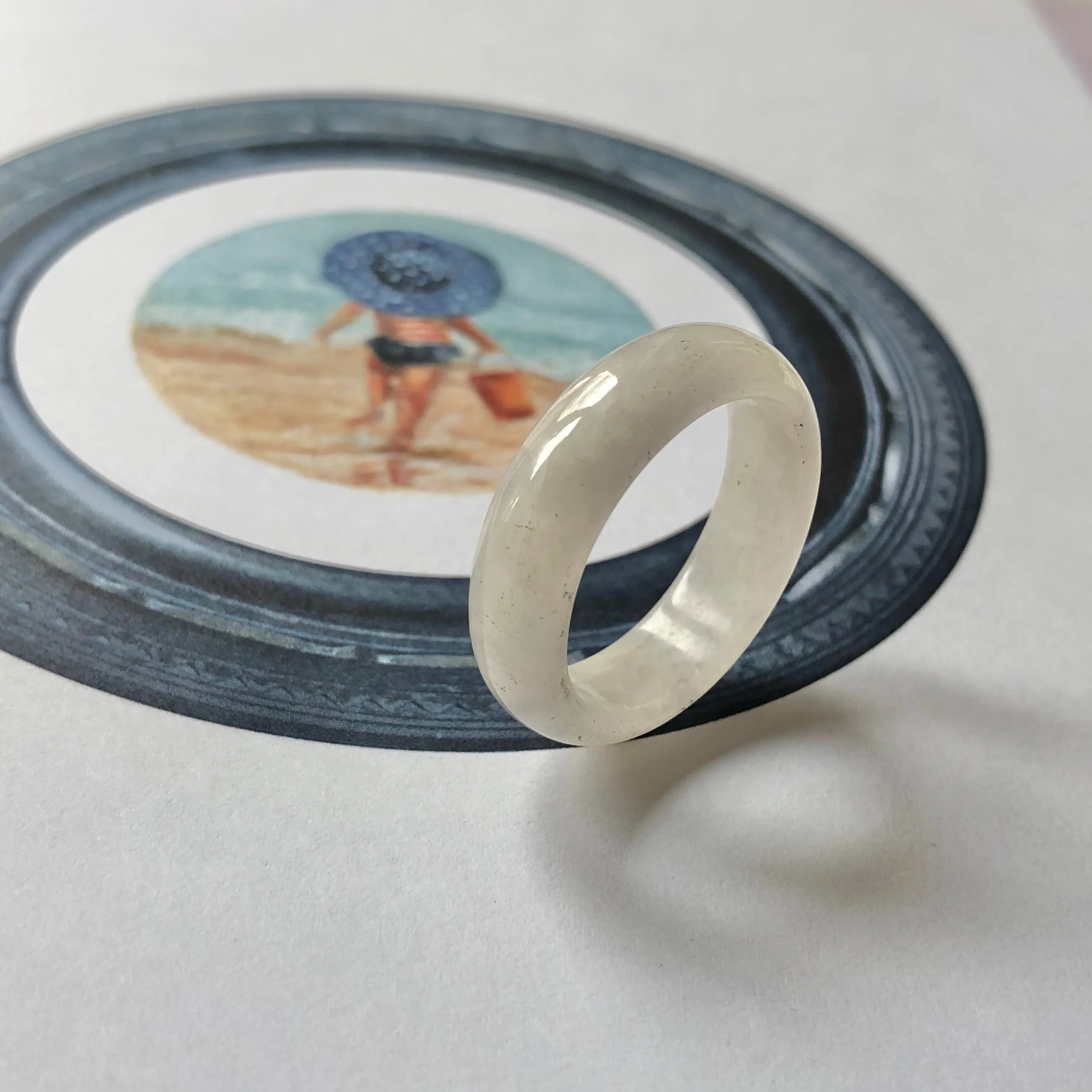 19.7mm A-Grade Natural Lilac Jadeite Ring Band No.161915