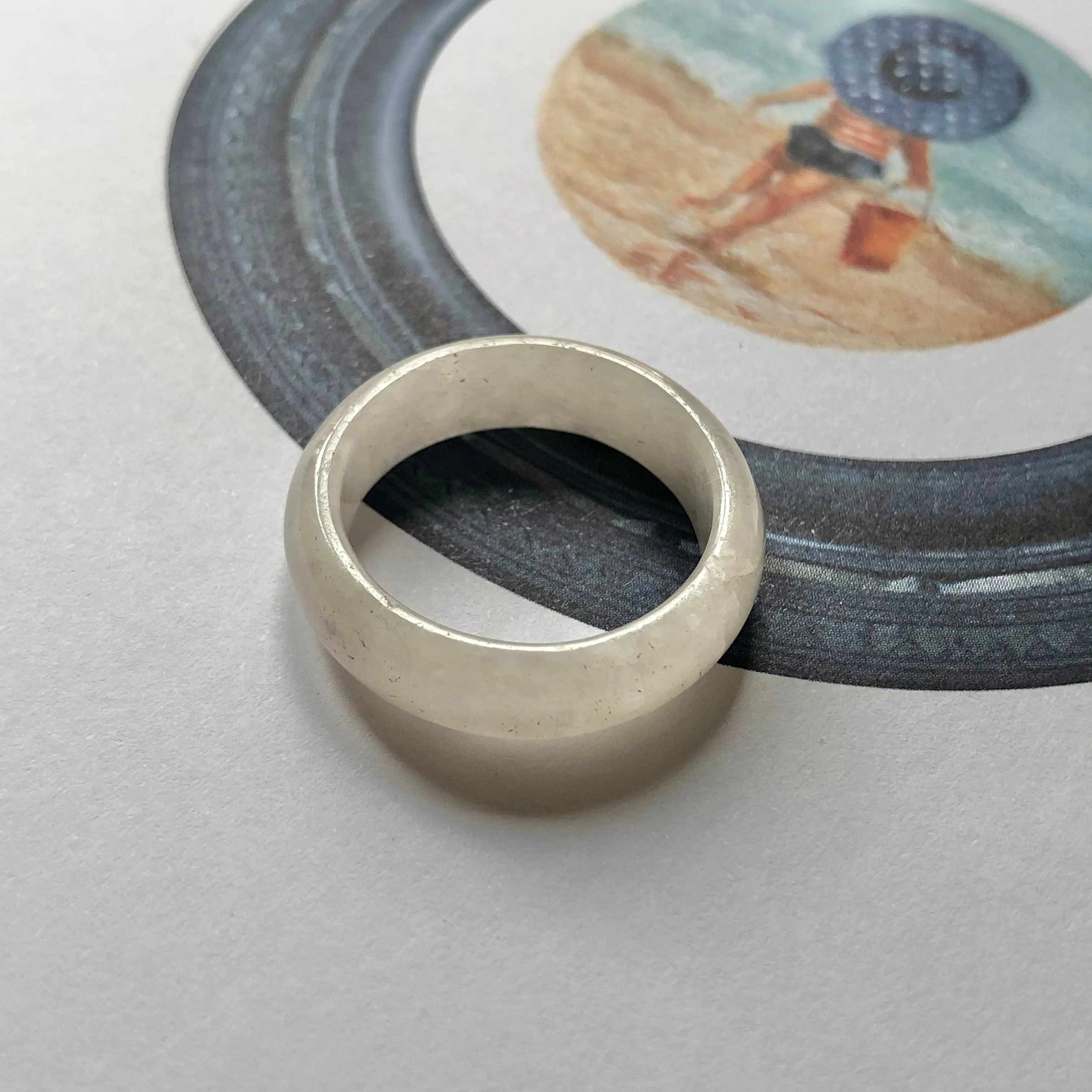 19.7mm A-Grade Natural Lilac Jadeite Ring Band No.161915