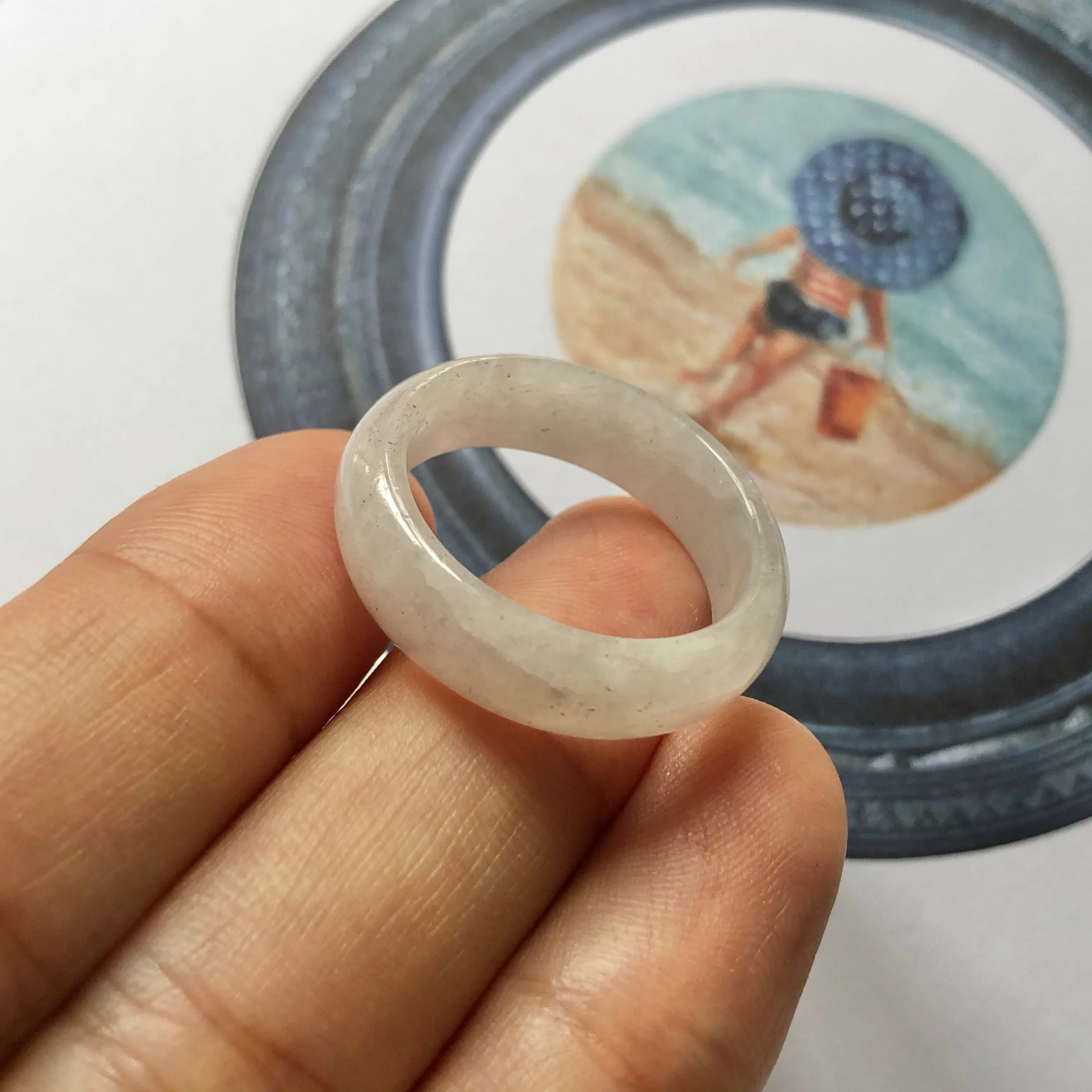 19.7mm A-Grade Natural Lilac Jadeite Ring Band No.161915