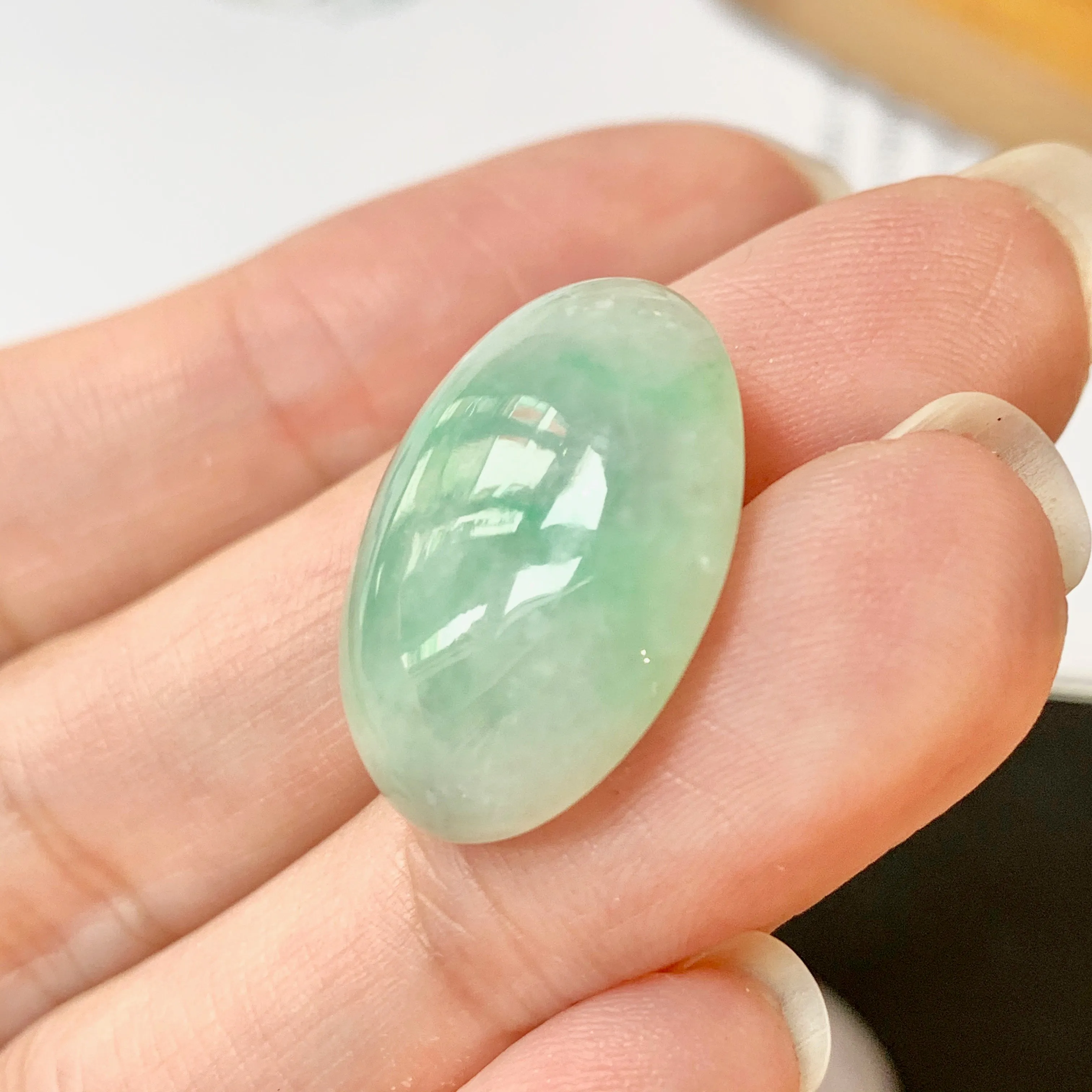 22.8ct A-Grade Natural Jadeite Cabochon No.130156