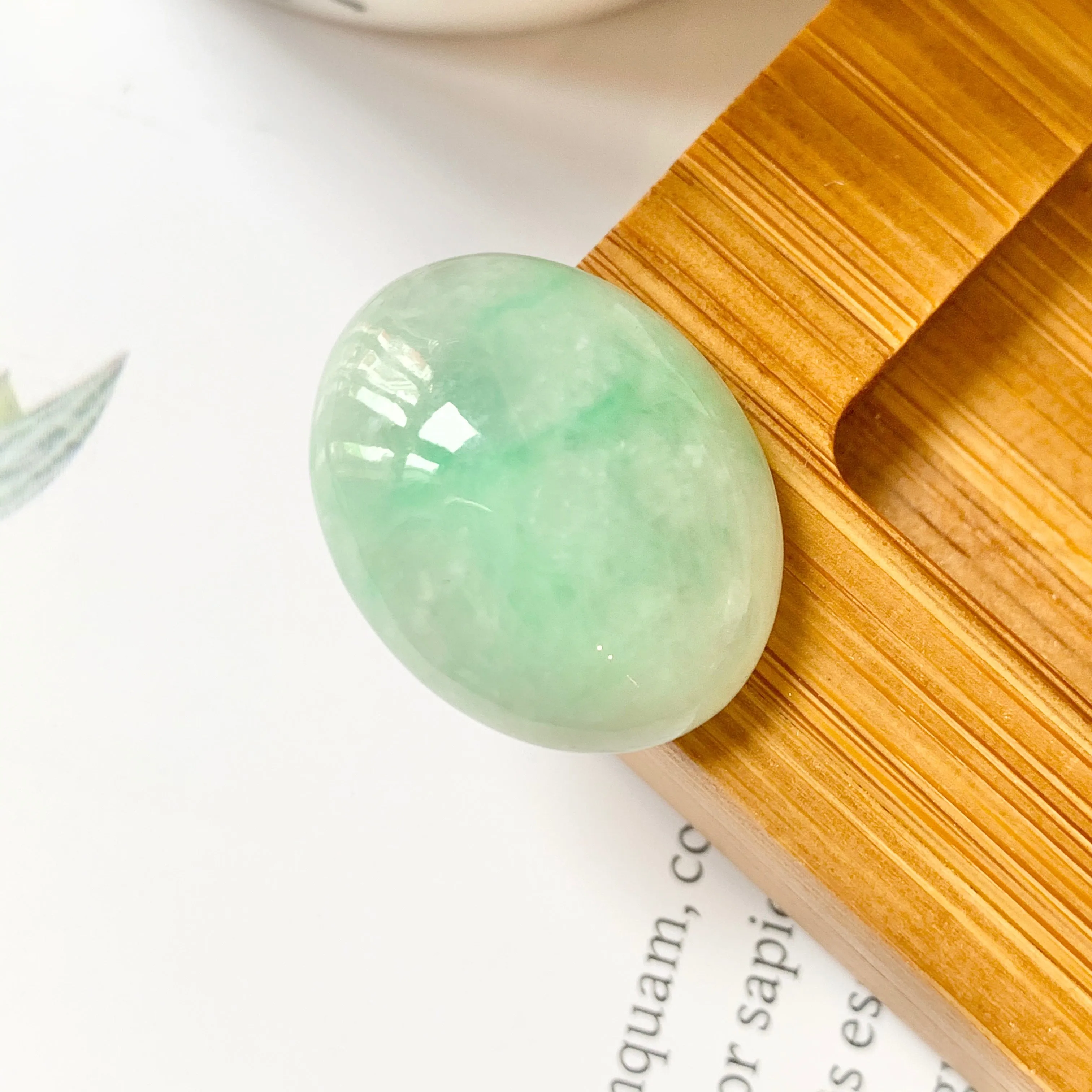 22.8ct A-Grade Natural Jadeite Cabochon No.130156