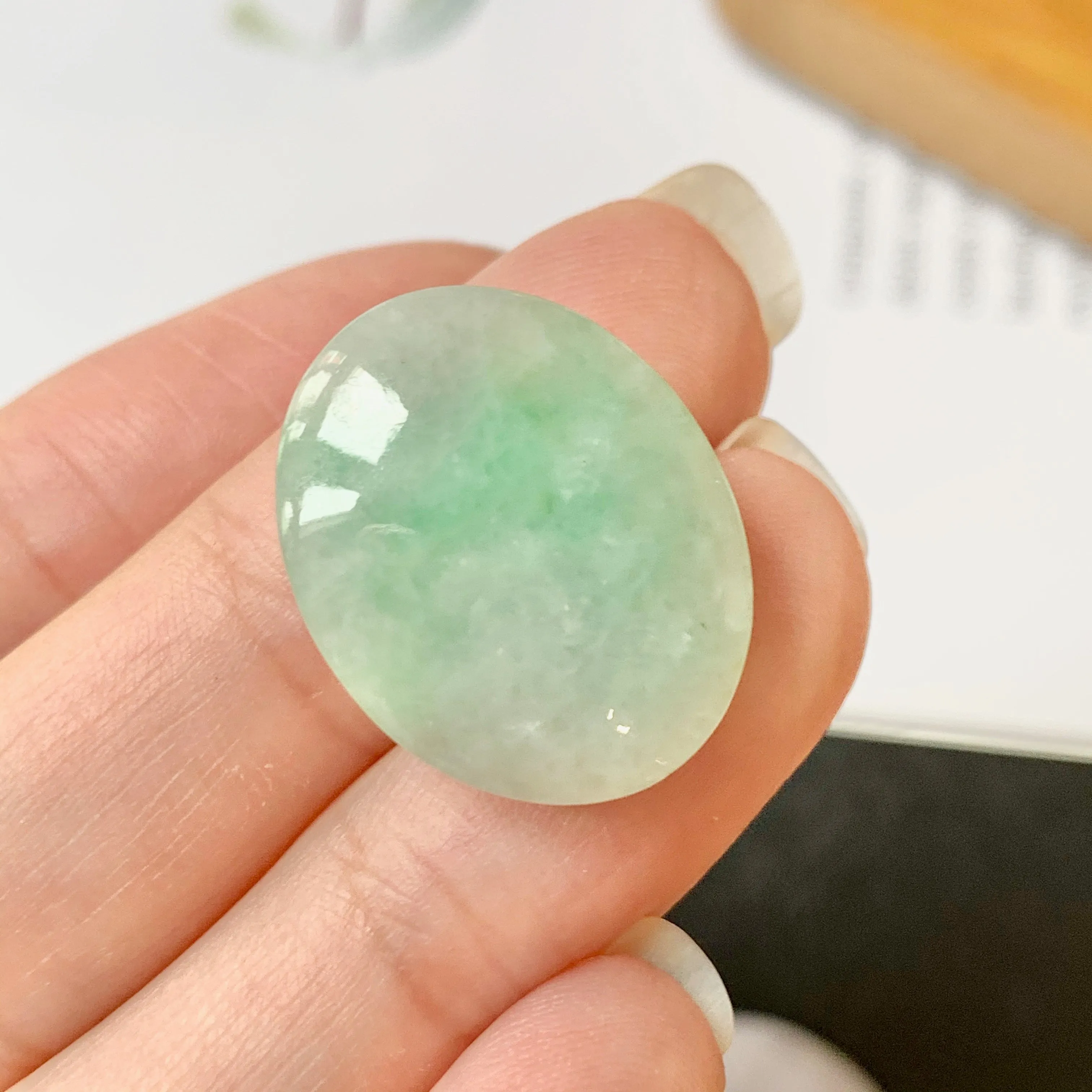22.8ct A-Grade Natural Jadeite Cabochon No.130156