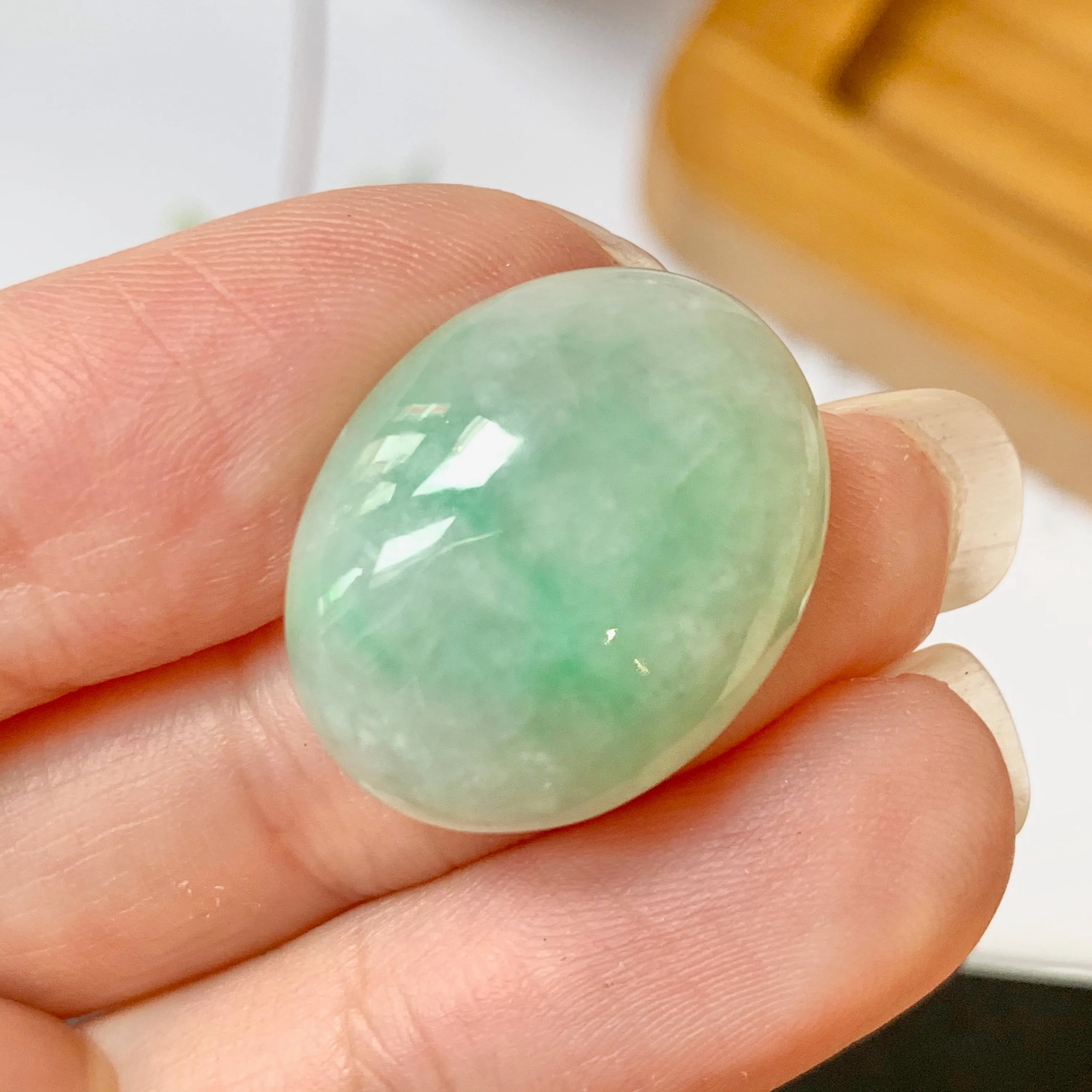 22.8ct A-Grade Natural Jadeite Cabochon No.130156