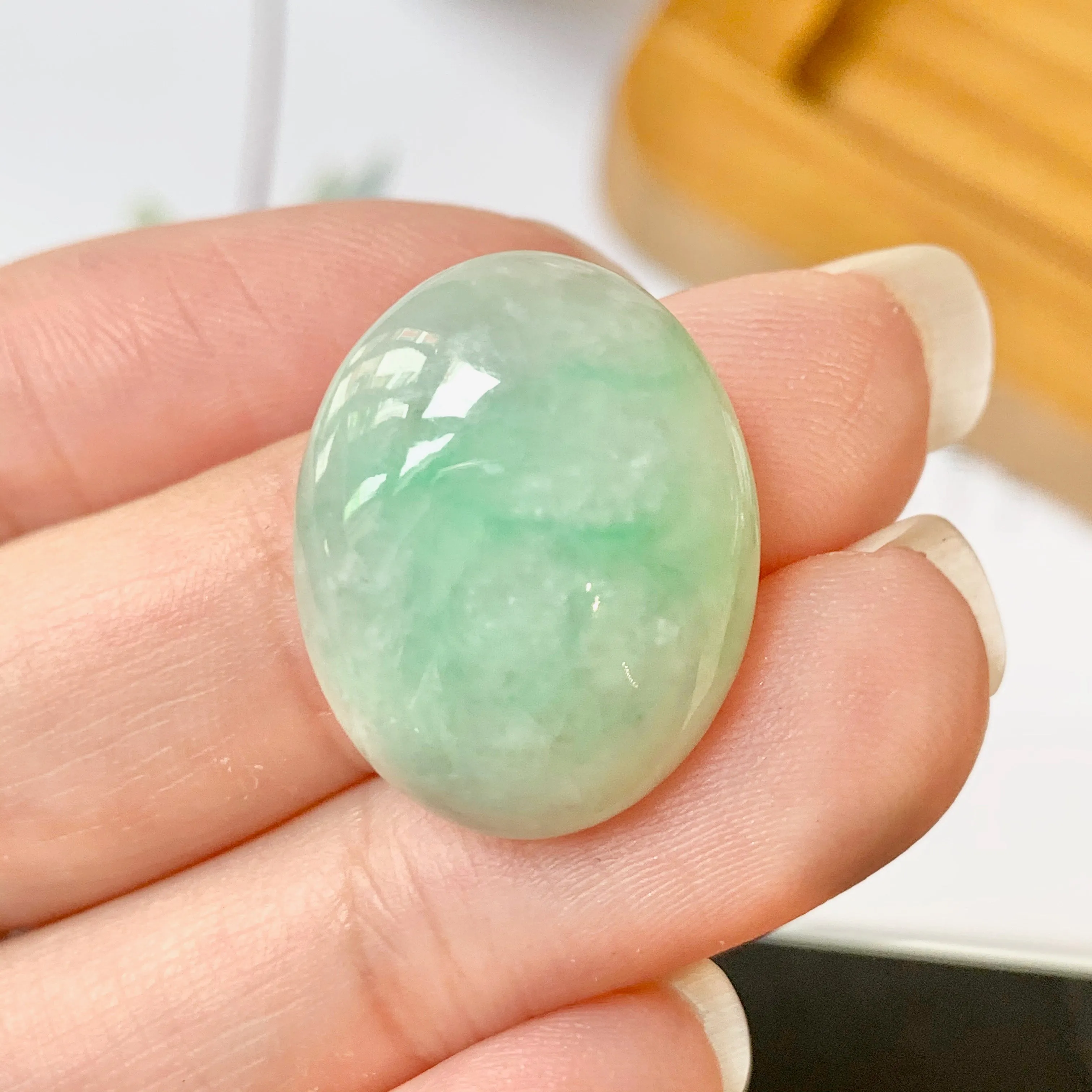 22.8ct A-Grade Natural Jadeite Cabochon No.130156