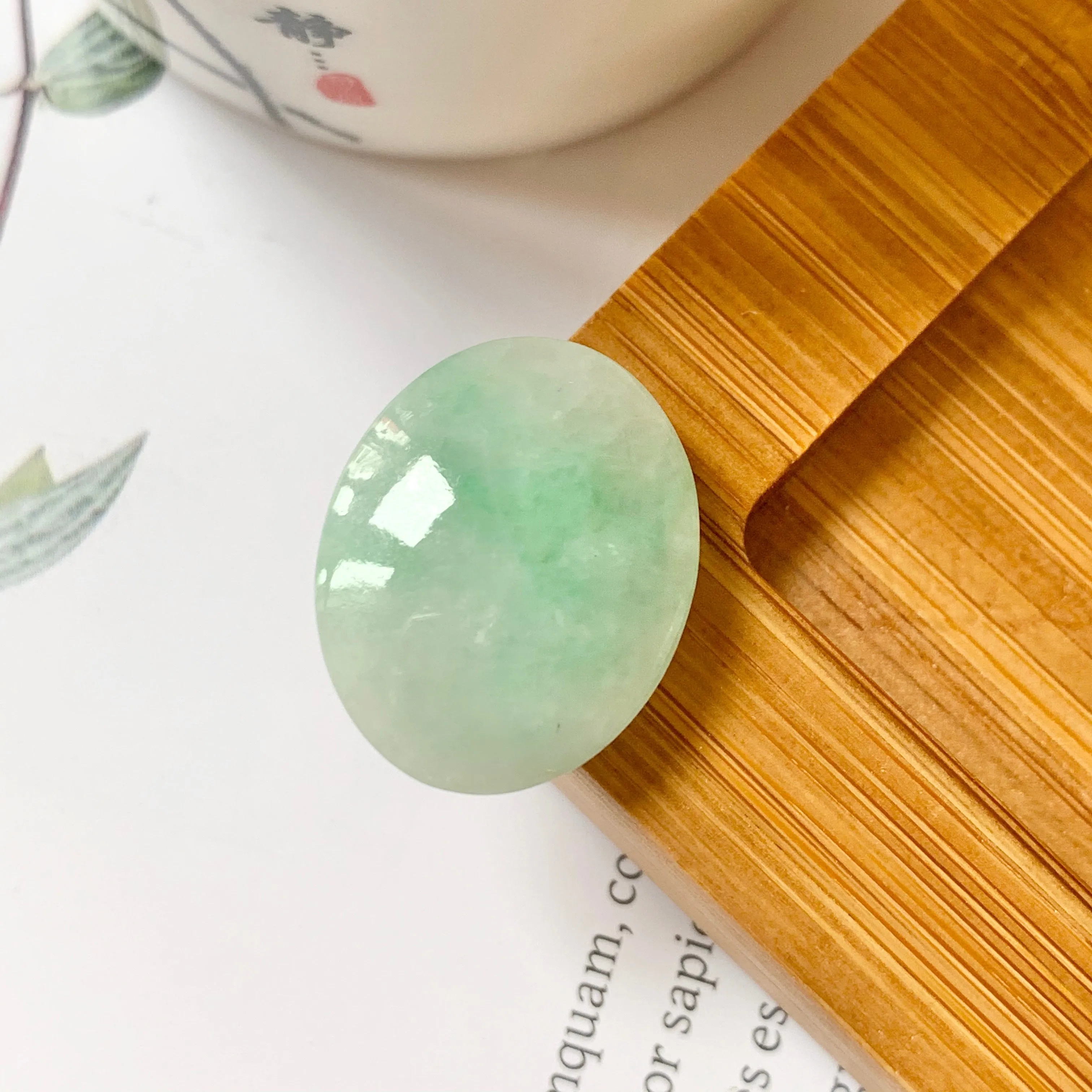 22.8ct A-Grade Natural Jadeite Cabochon No.130156