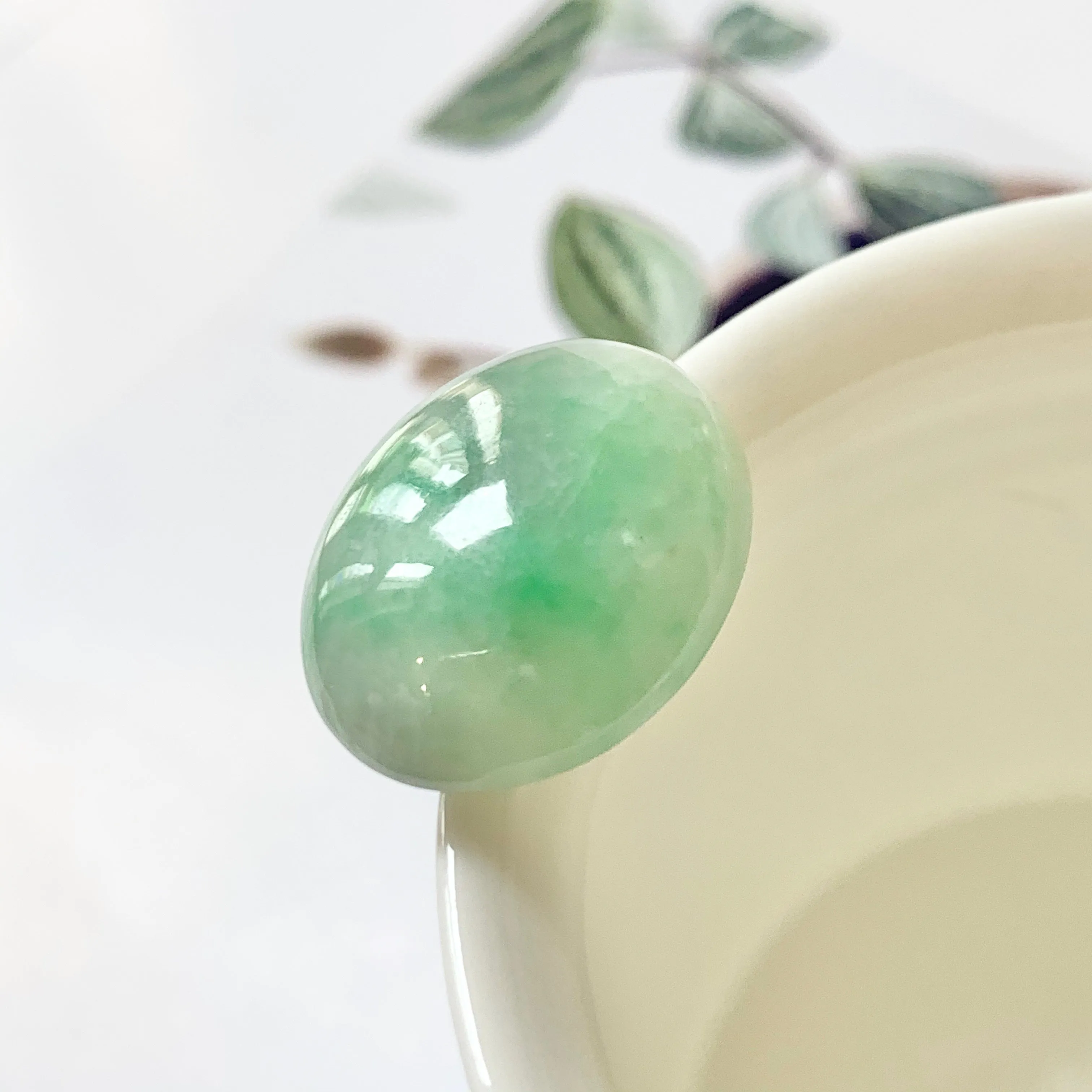 22.8ct A-Grade Natural Jadeite Cabochon No.130156