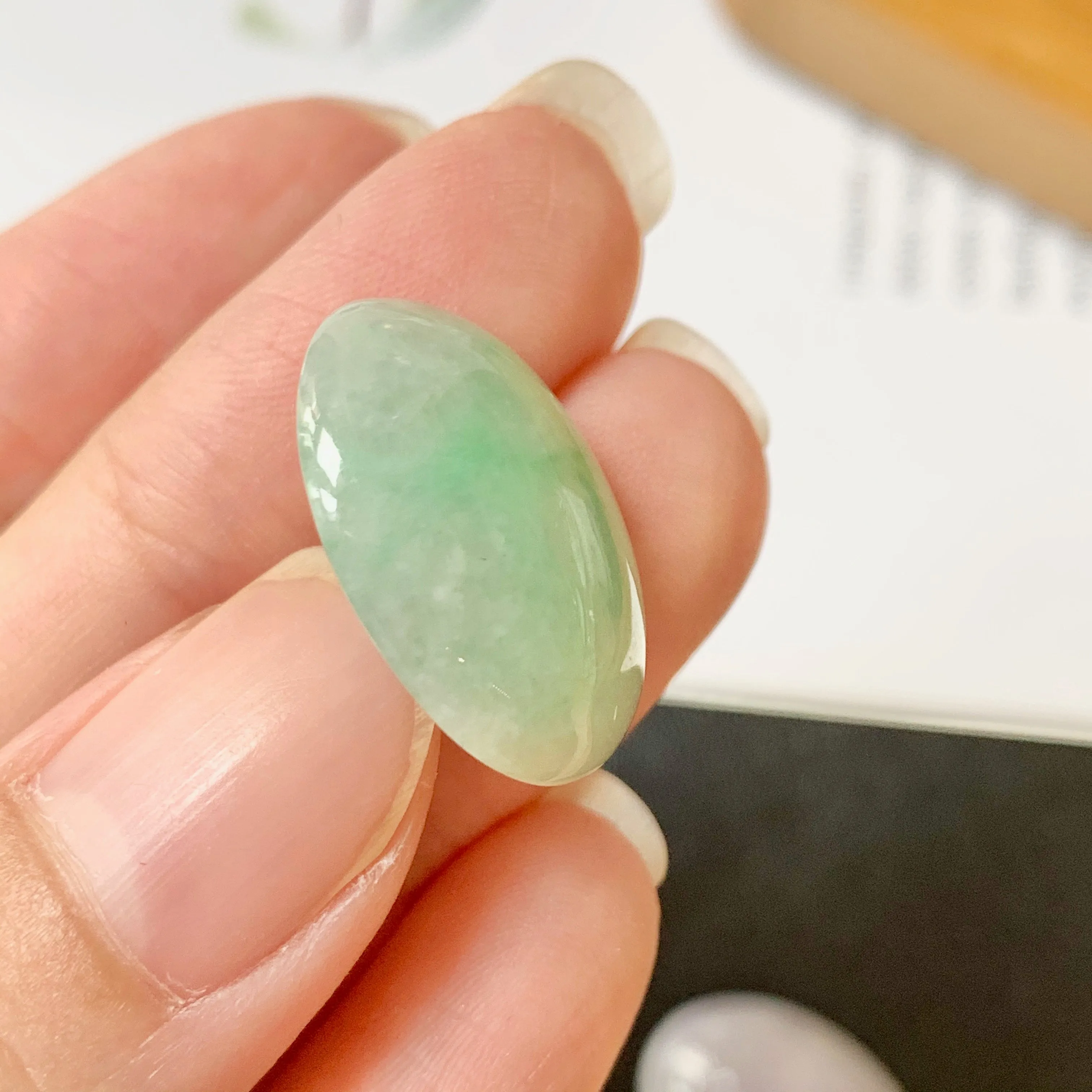 22.8ct A-Grade Natural Jadeite Cabochon No.130156