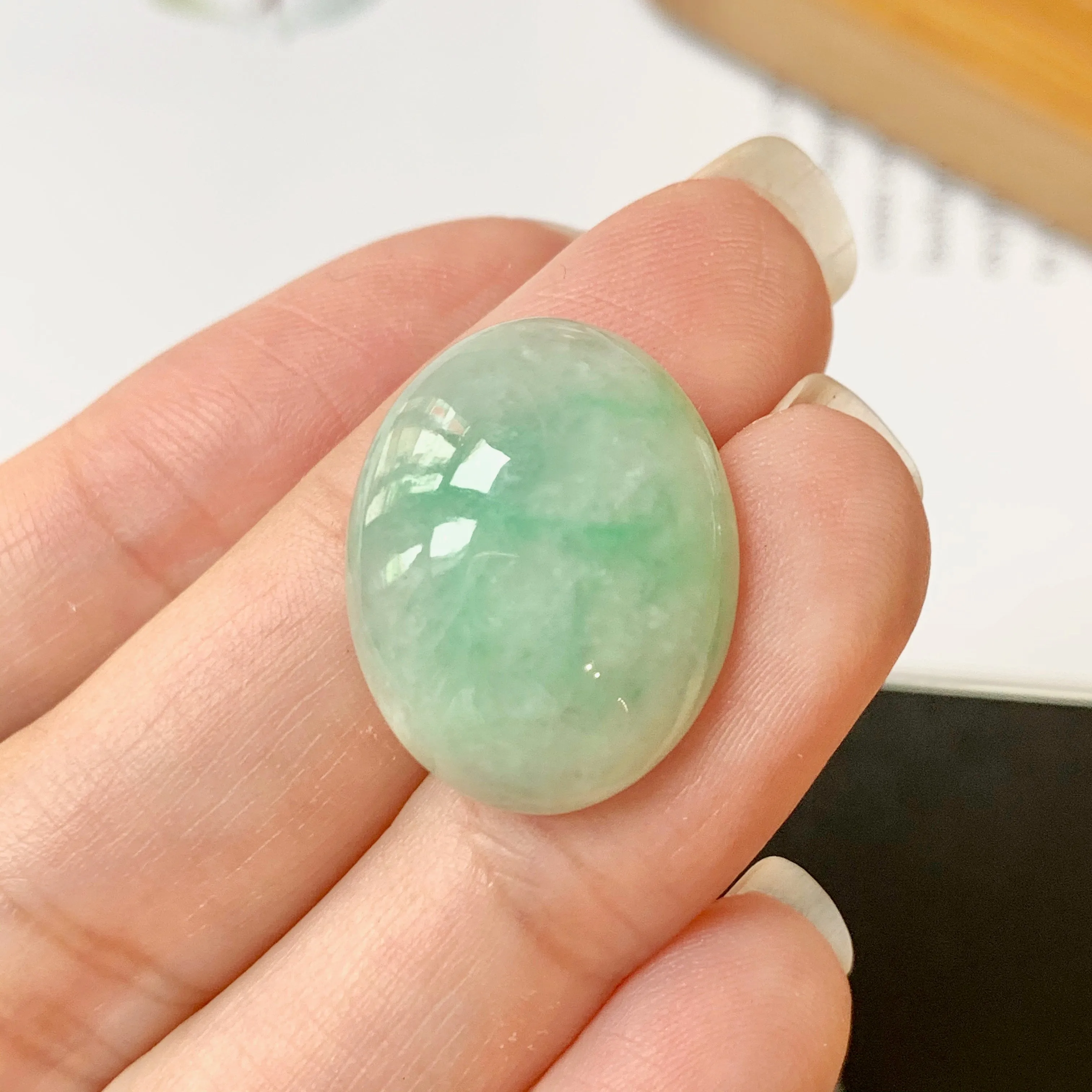 22.8ct A-Grade Natural Jadeite Cabochon No.130156