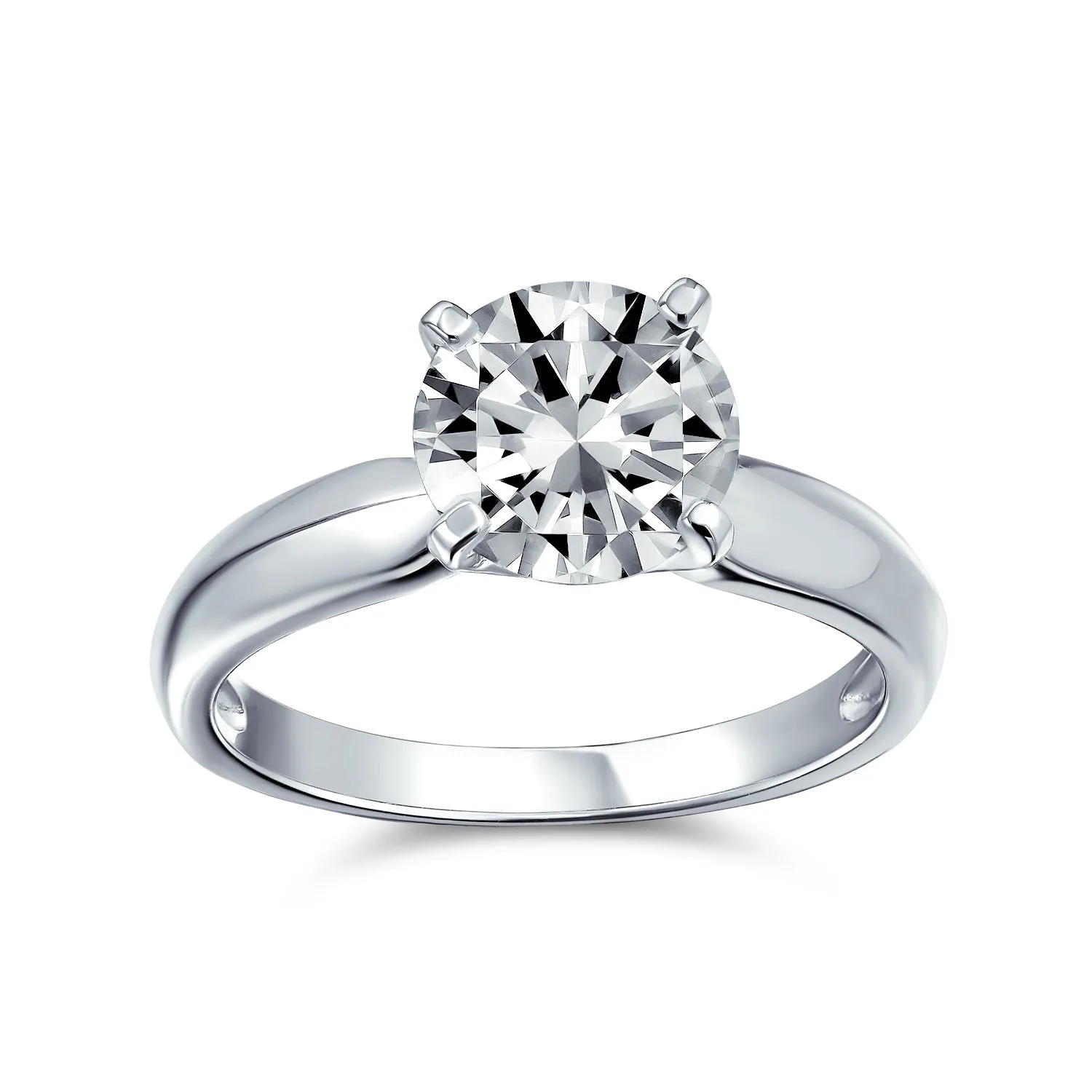 3.5CT Solitaire CZ Engagement Wedding Band Ring Set Sterling Silver