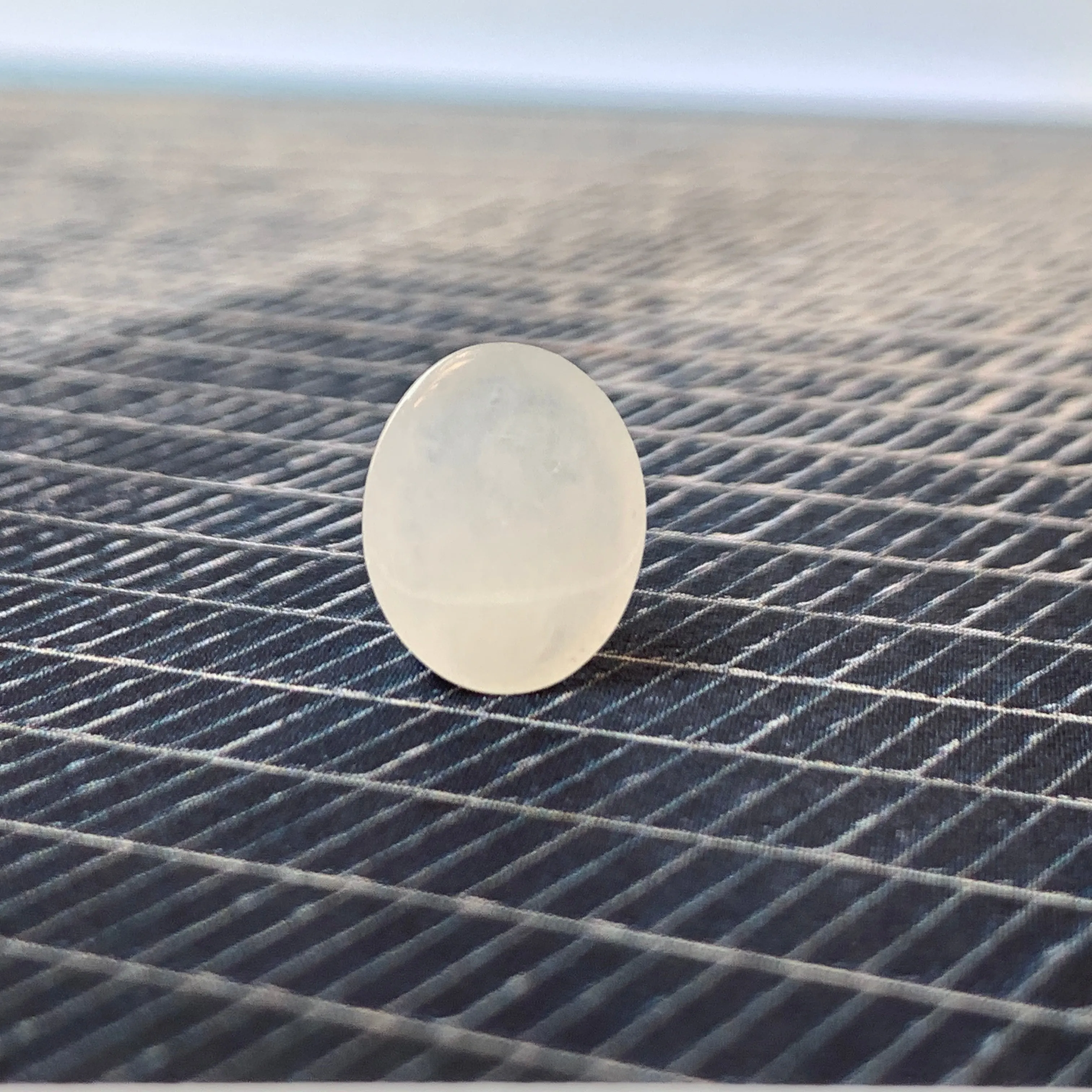 3.6 cts A-Grade Natural White Jadeite Oval Cabochon No.130120