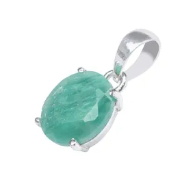 Amazonite Stone Pendant, 925 Sterling Silver Pendant Necklace For Women, Natural Gemstone Pendant Necklace, Solitaire Pendant