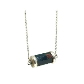 Antique Edwardian Bloodstone Silver Necklace