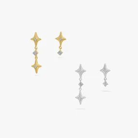 Asymmetrical Dangling Stars Earrings