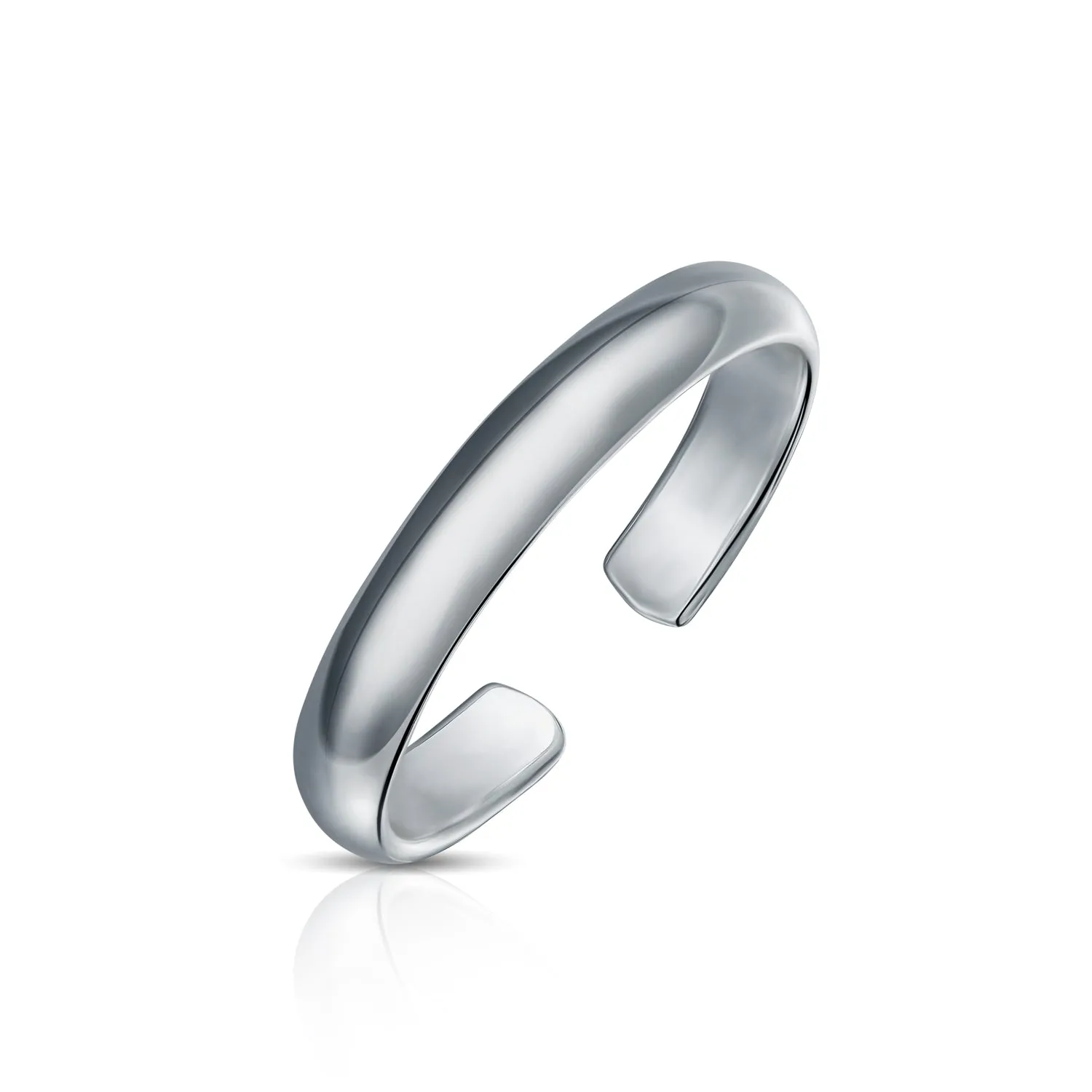 Bali style Round Dot Midi Plain Band Toe Ring .925 Silver Mid Finger