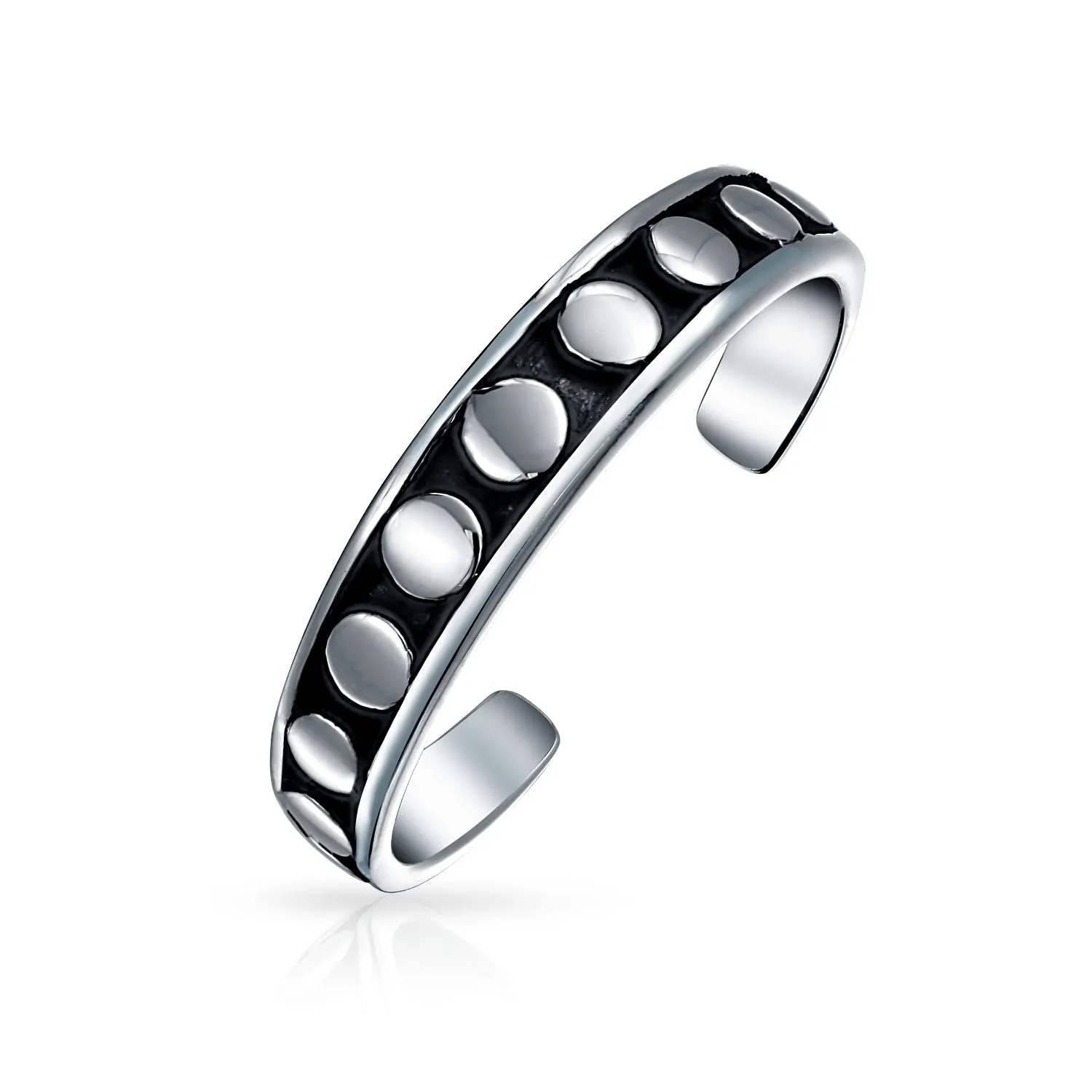 Bali style Round Dot Midi Plain Band Toe Ring .925 Silver Mid Finger